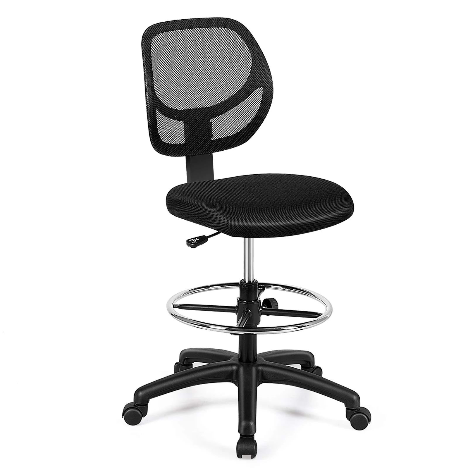 BEFOUNDLOVELY Mesh Drafting Chair, Standing Desk Chair w/Footrest Ring