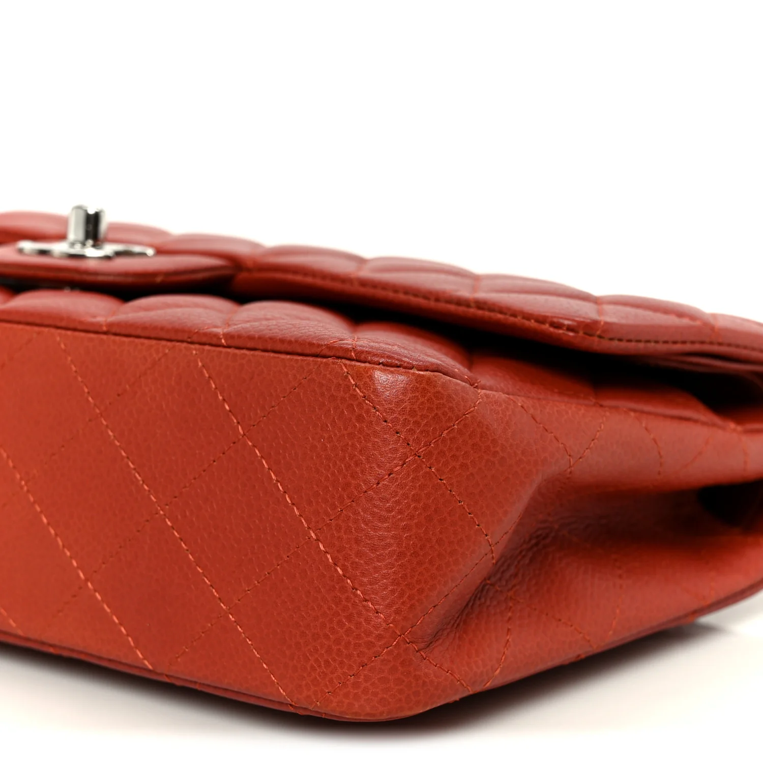 Caviar Quilted Medium Double Flap Red - Top Club