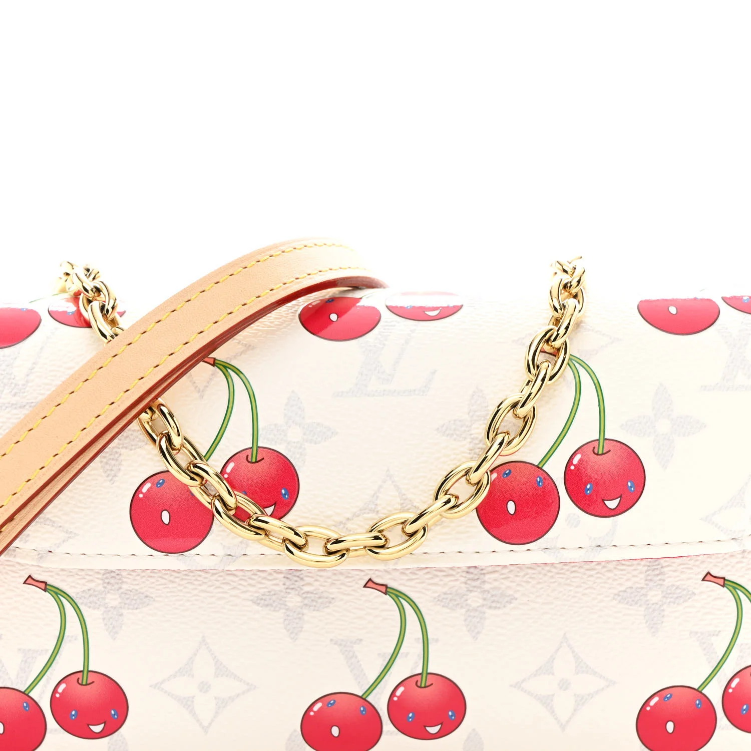 LV X TM Monogram Cerises Ivy Wallet On Chain White - Top Club