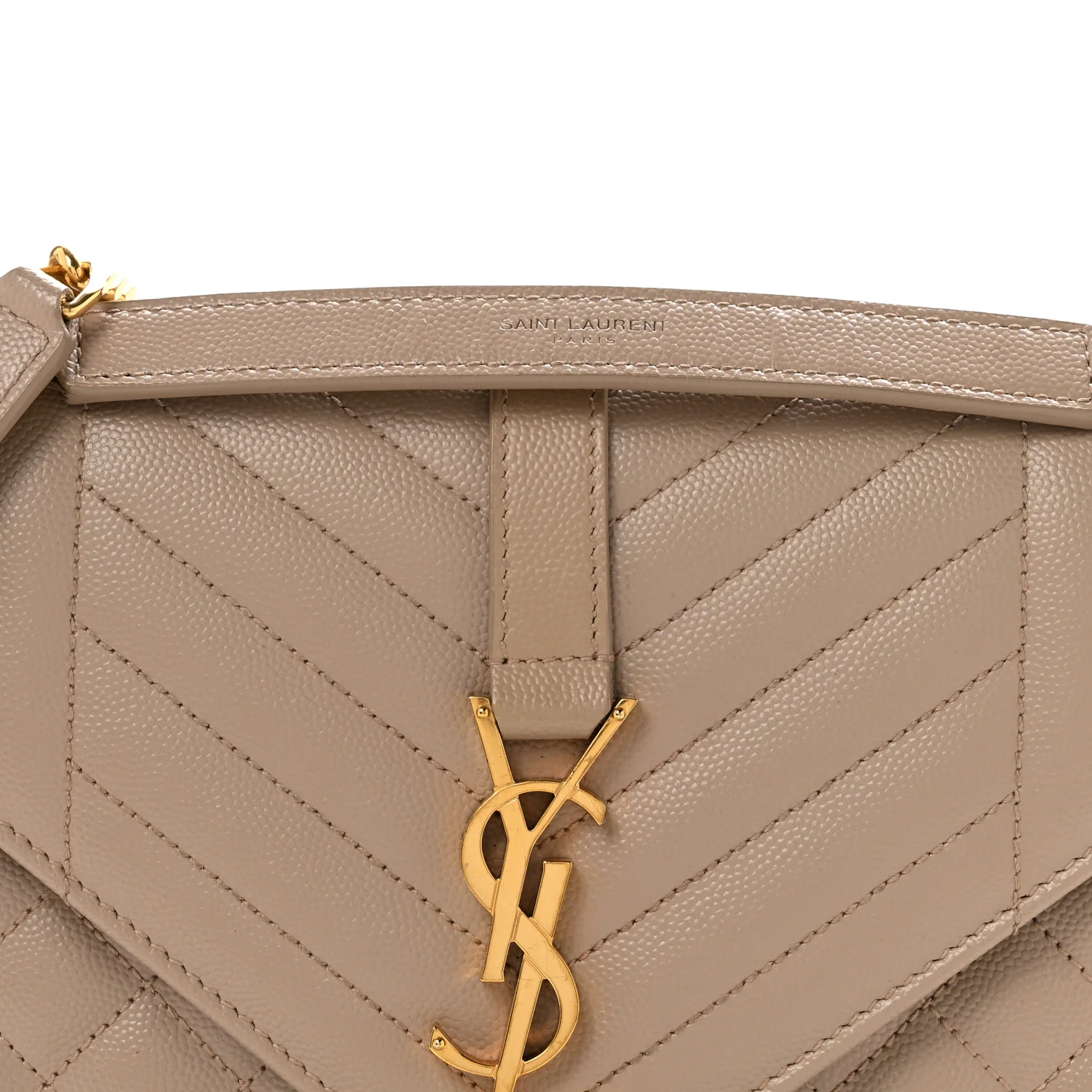 Grain De Poudre Textured Mixed Matelasse Medium Triquilt Monogram Satchel Dark Beige - Top Club