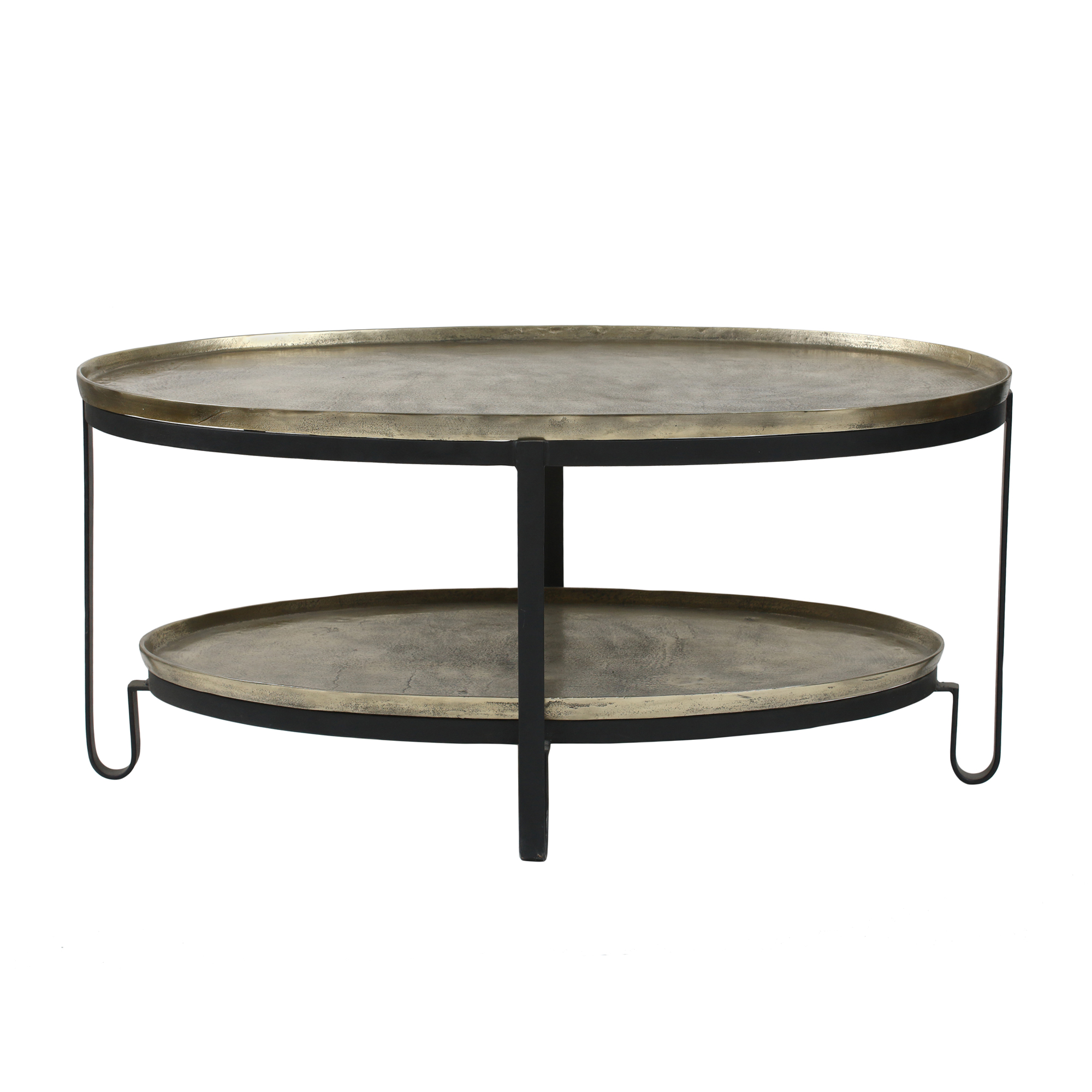 Salontafel Ovaal goud zwart 96,5