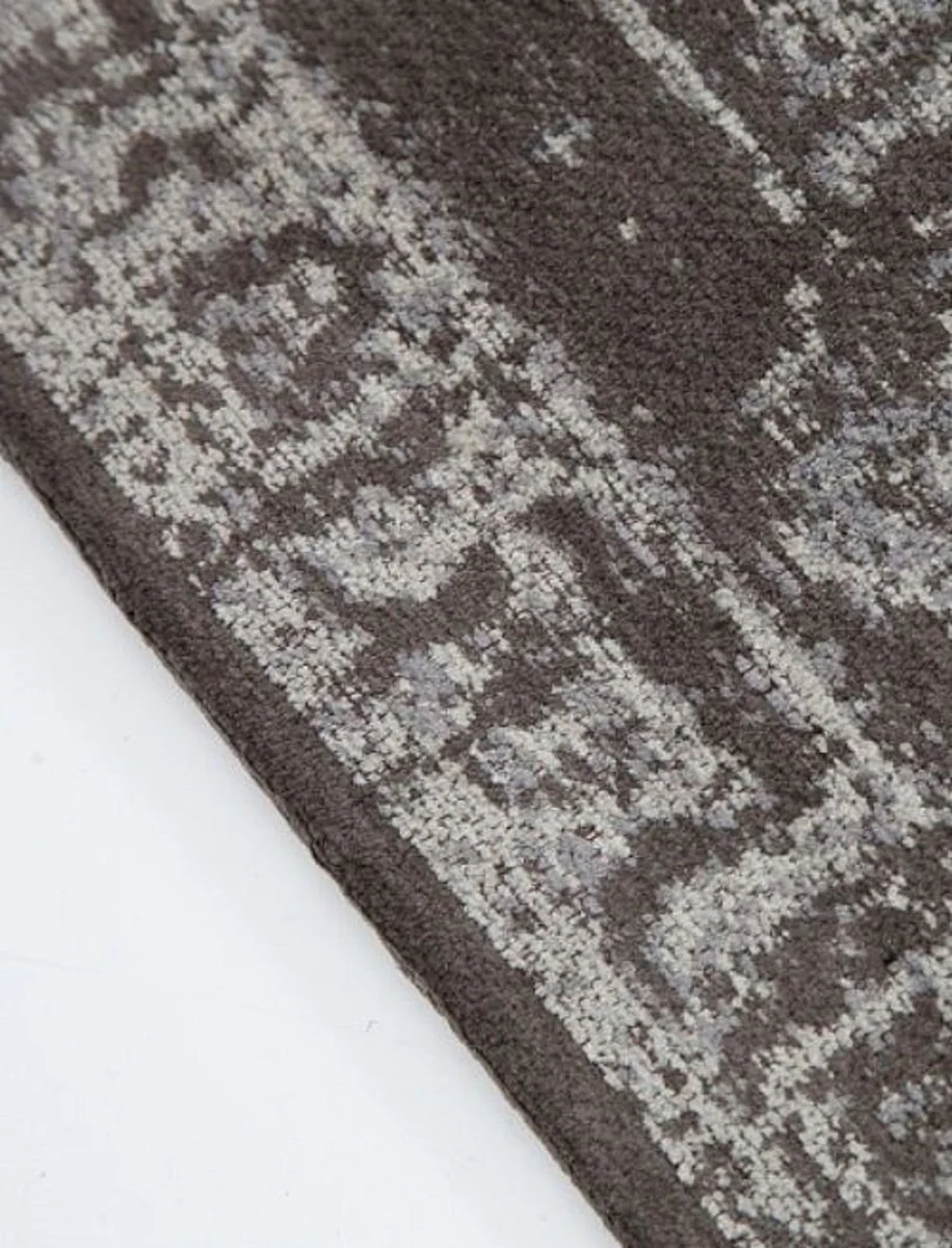 Vintage living room rug light gray 160 x 240 cm - Rectangular cotton rug - Living room decoration accessories