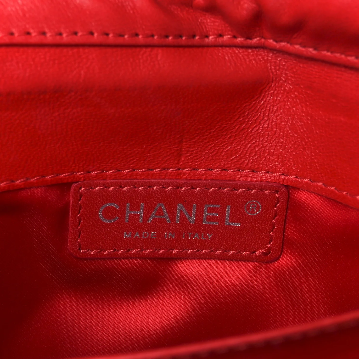 Lambskin Quilted Chain Clutch Flap Red - Top Club