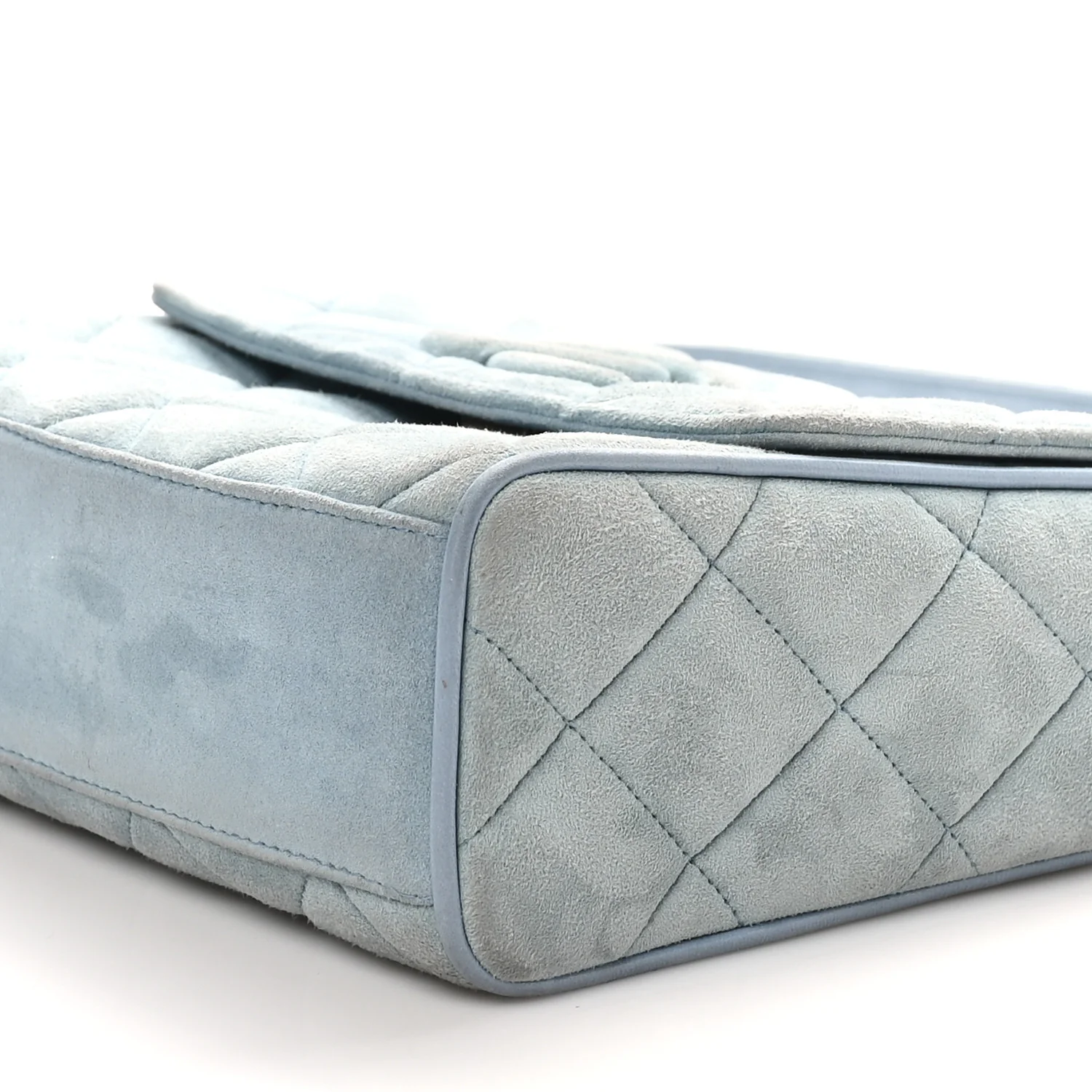 Suede Small Messenger Flap Light Blue - Top Club