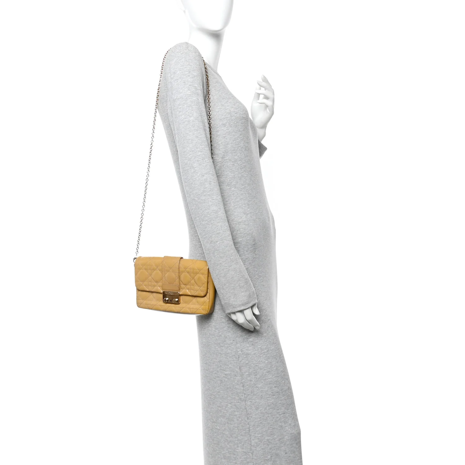 Patent Cannage Miss Dior Promenade Pouch Yellow