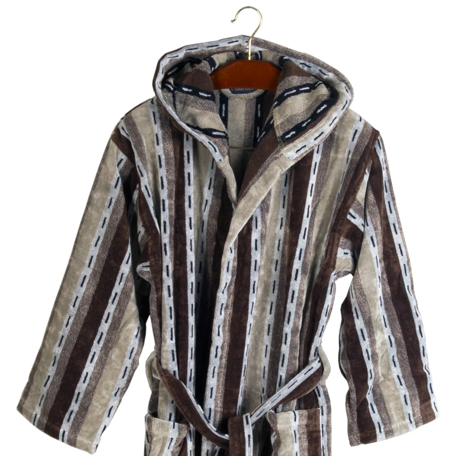 Accappatoio Con Cappuccio In Cotone Street S-M Marrone Carrara