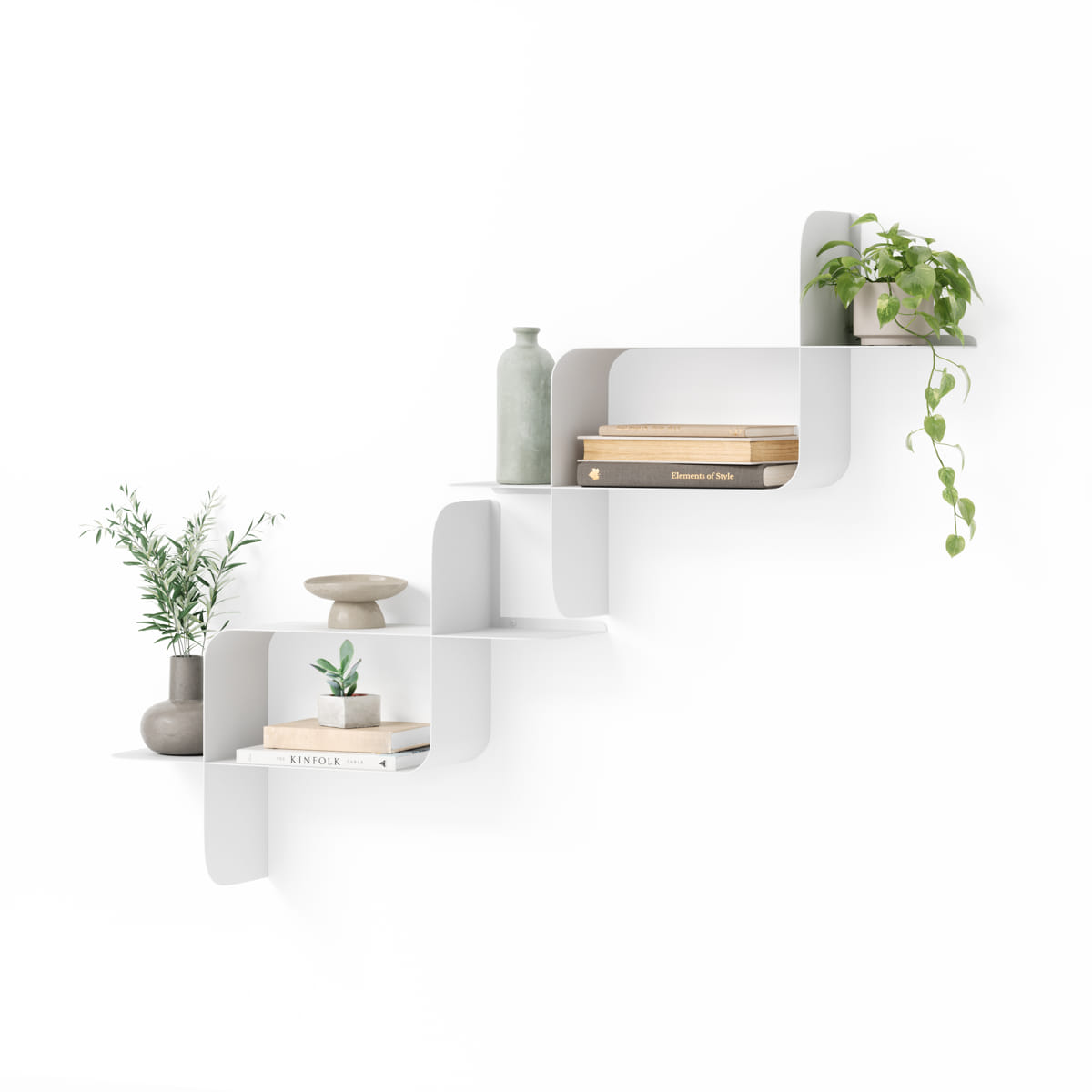 Wandplank Montage metaal wit - set van 2