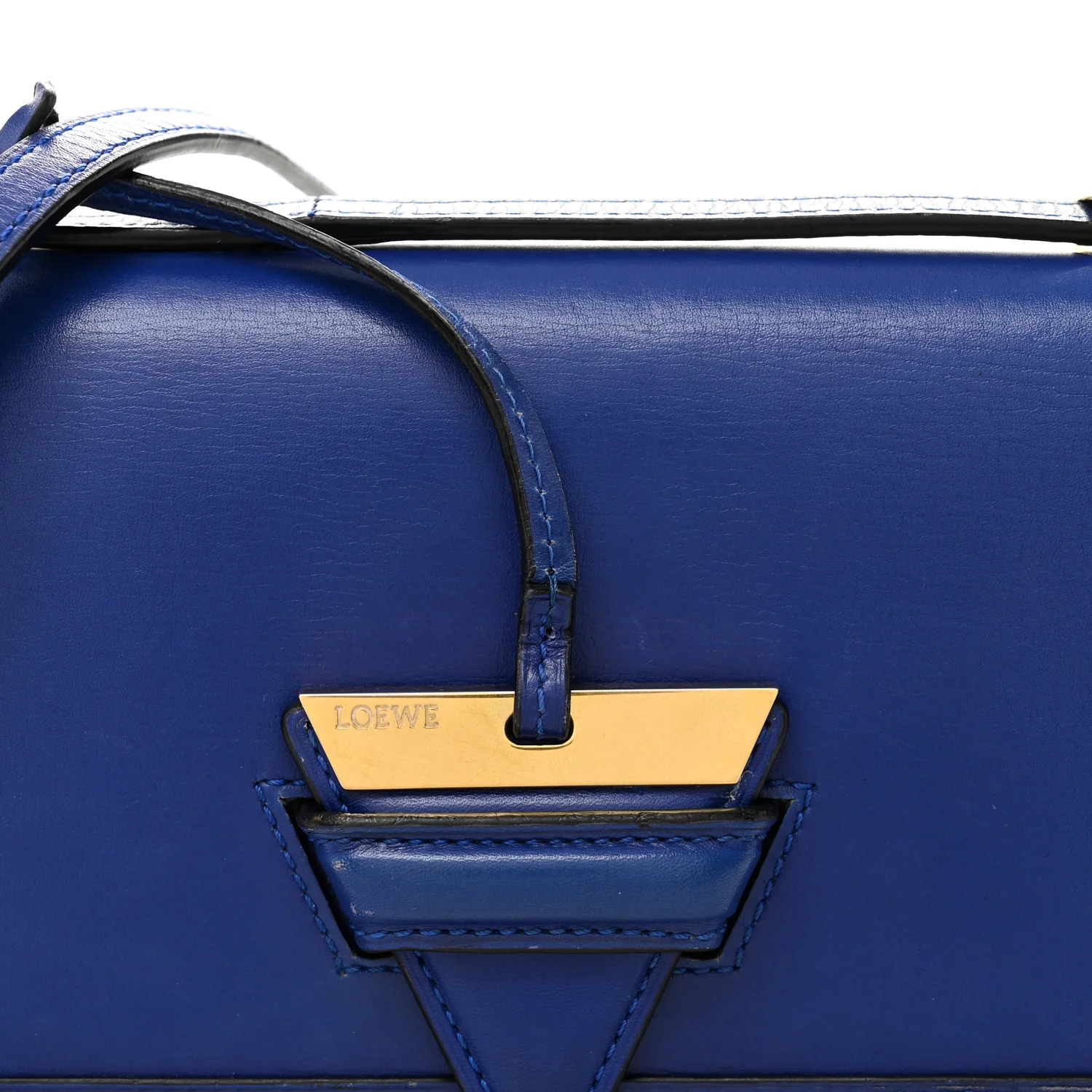 Calfskin Small Barcelona Shoulder Bag Royal Blue - Top Club