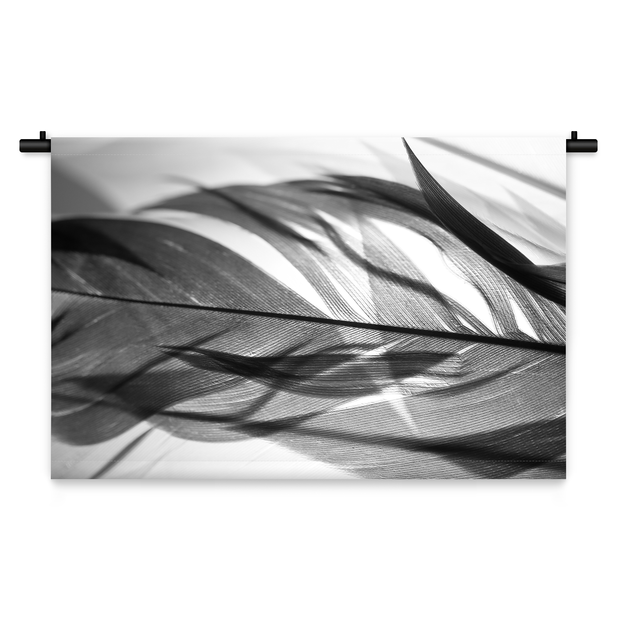Wandkleed Veer zwart wit 210x150 cm