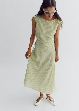 & Other Stories ASYMMETRIC DRAPED MIDI DRESS