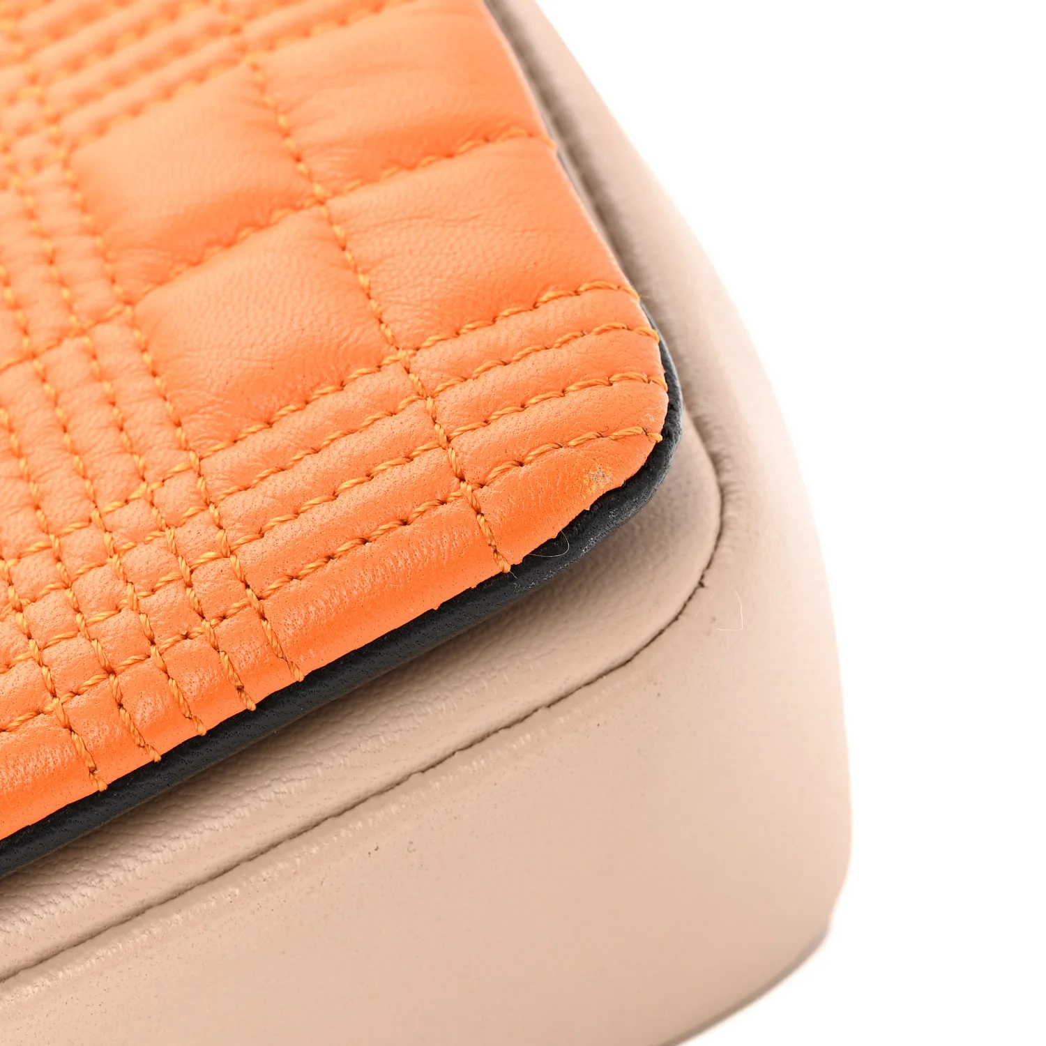 Lambskin Quilted Small Lola Bag Bright Red Orange - Top Club