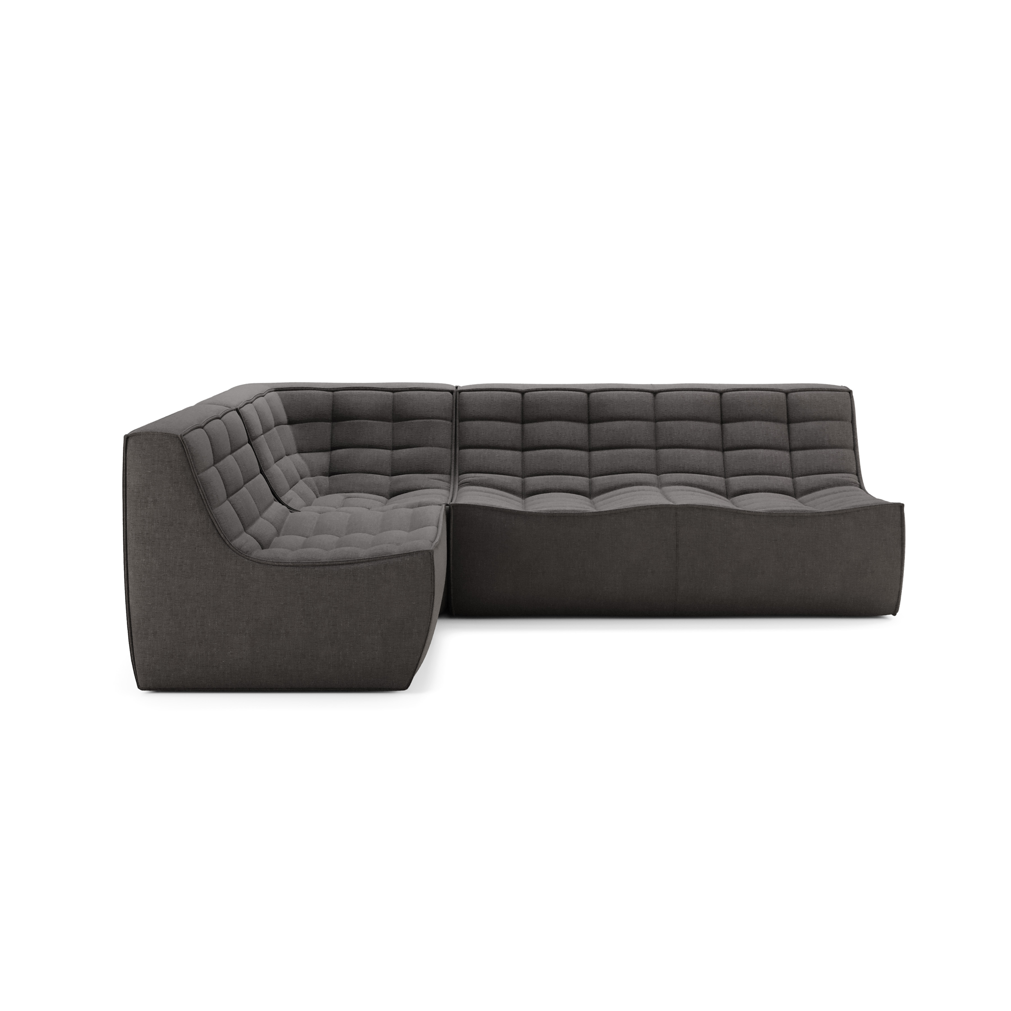 Modulaire bank N701 dark grey set 1 + 2 seat  90° recht hoek