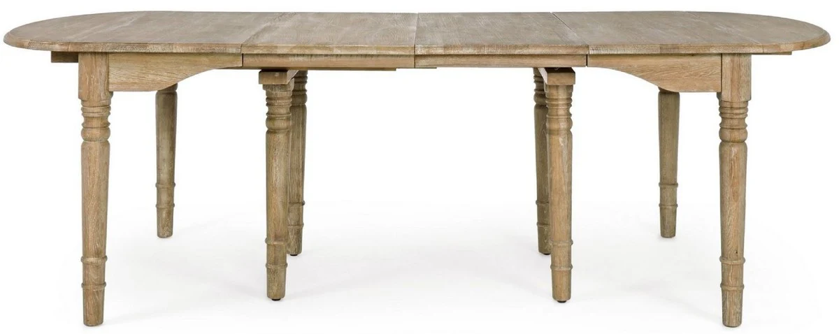 Luxury solid wood dining table natural colors 152-382 x 120 x H. 78 cm - Extendable solid wood kitchen table - Dining room furniture - Kitchen furniture - Solid wood furniture - Luxury furniture