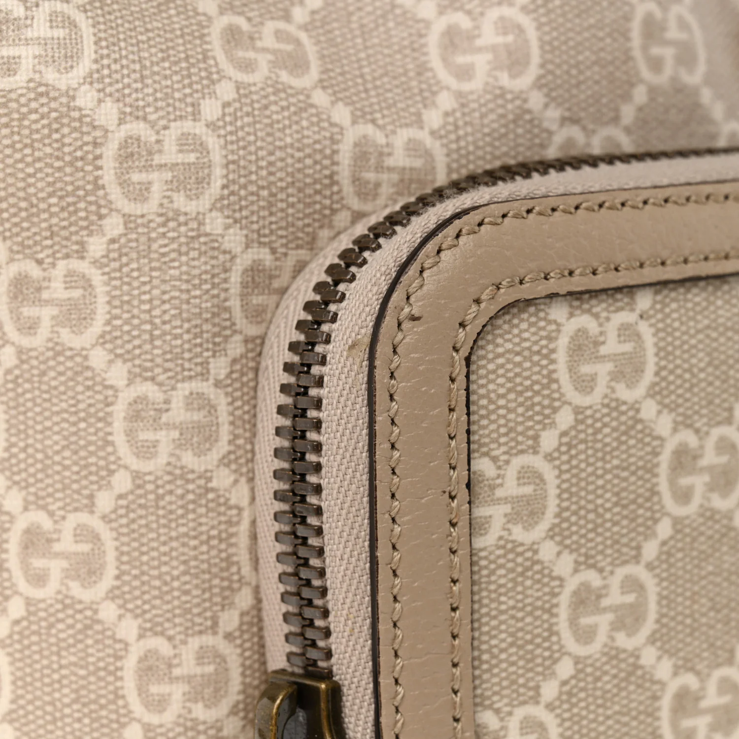 GG Supreme Monogram Azalea Calfskin Retro Interlocking G Buckle Backpack Beige Mystic White - Top Club