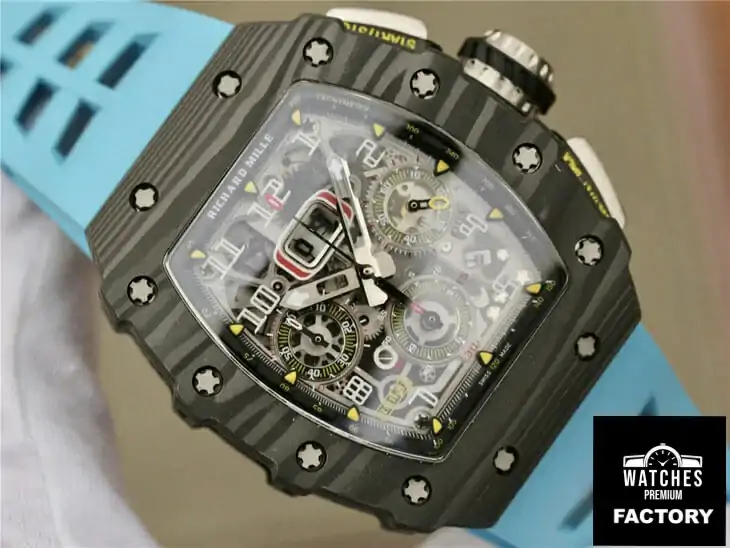 Richard Mille RM11-03 KV Factory Blue Rubber Strap