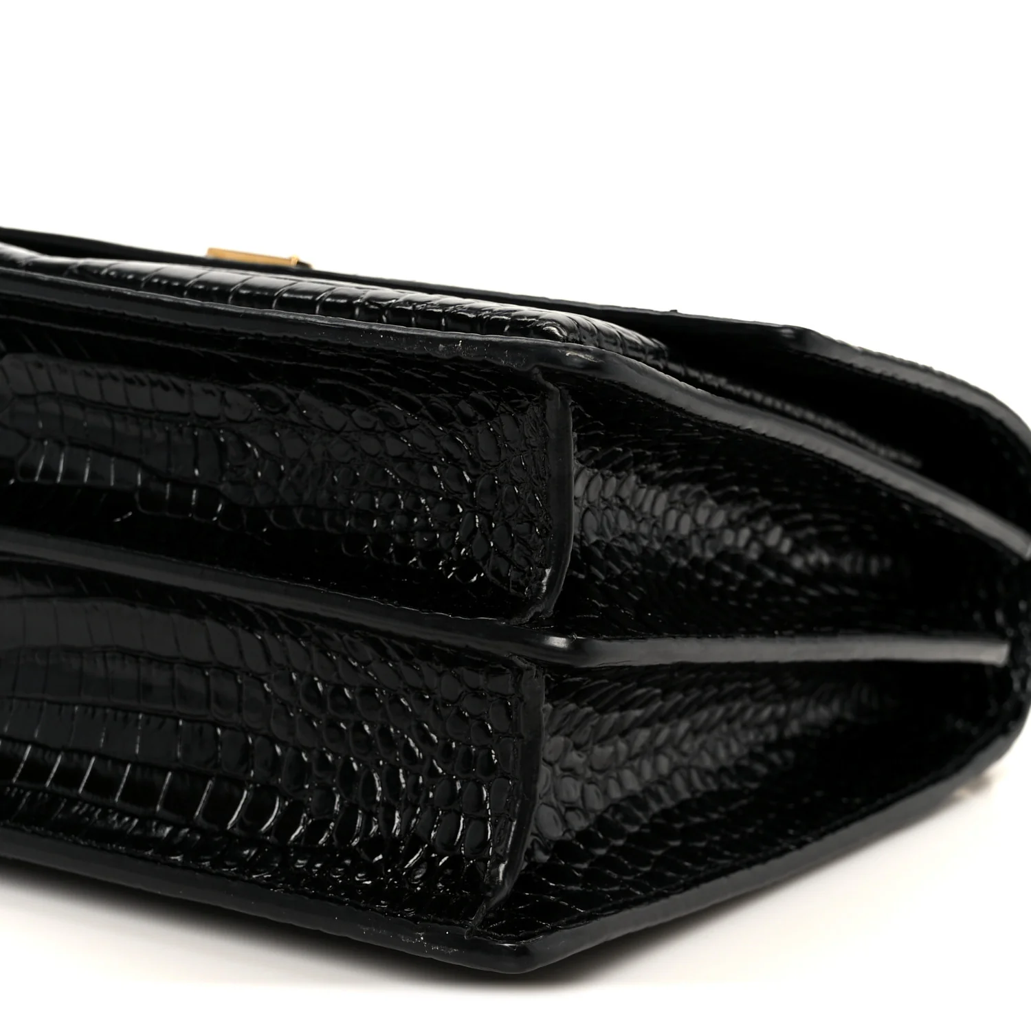 Calfskin Crocodile Embossed Large Monogram Sunset Black - Top Club