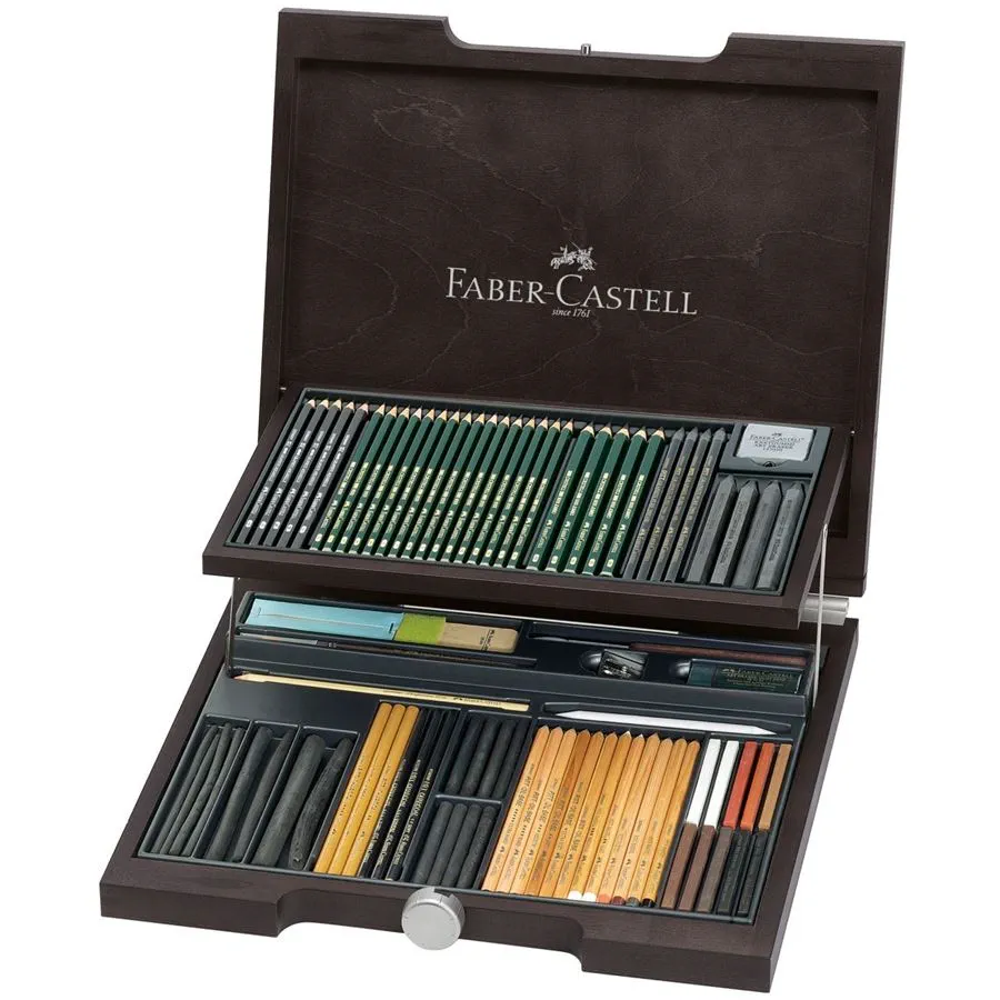 Pitt Monochrome wooden case 86 pieces