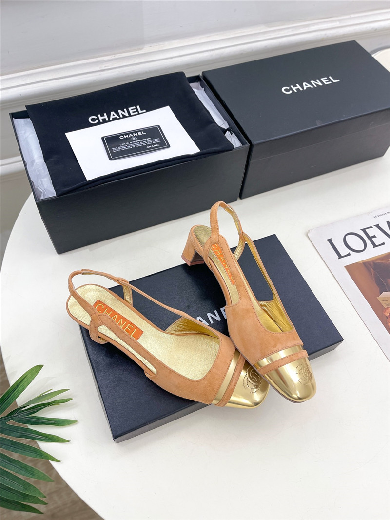 chanel square toe colorblock block heel sandals - Sneaker Replica Workshop