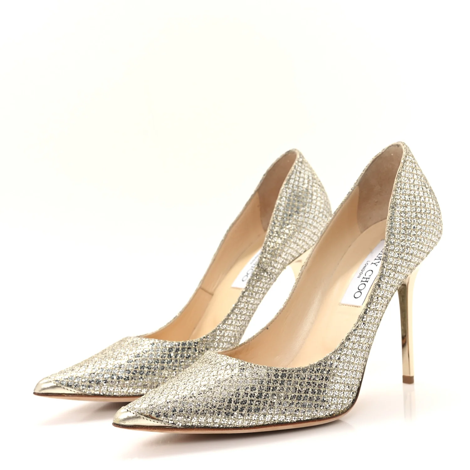 Glitter Fabric Romy 85 Pumps 37.5 Champagne - Top Club