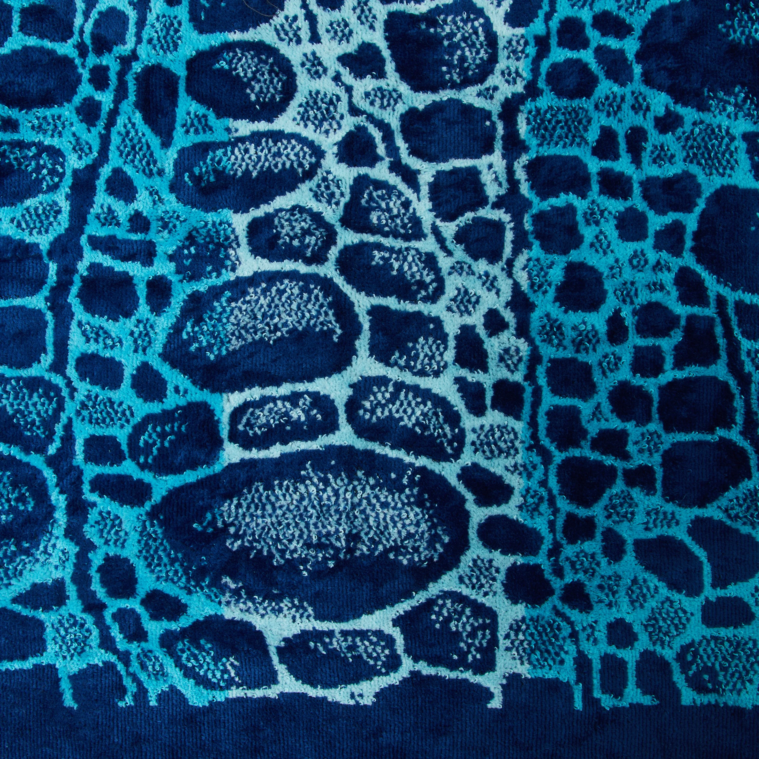 Asciugamano Con Ospite In Spugna Ocean 40X60+60X100 Blu Carrara