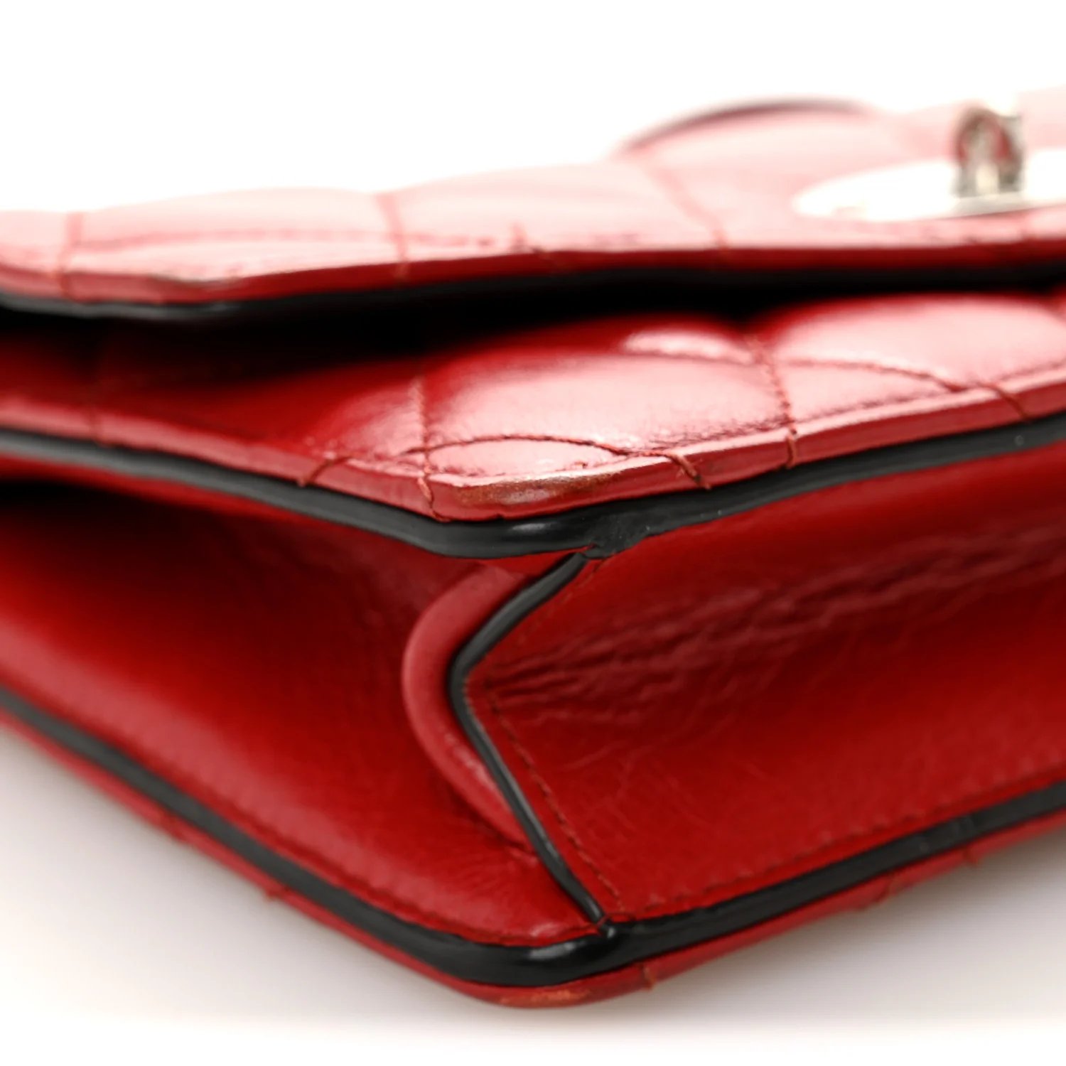 Shiny Buffalo Quilted Darley Shoulder Bag Red - Top Club