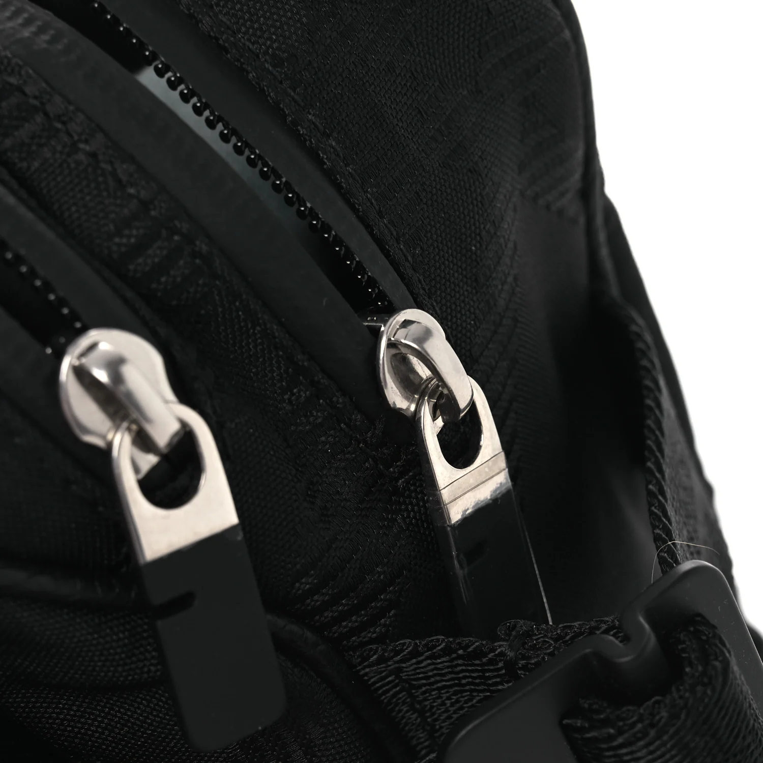Nylon Jacquard Check Belt Bag Black - Top Club