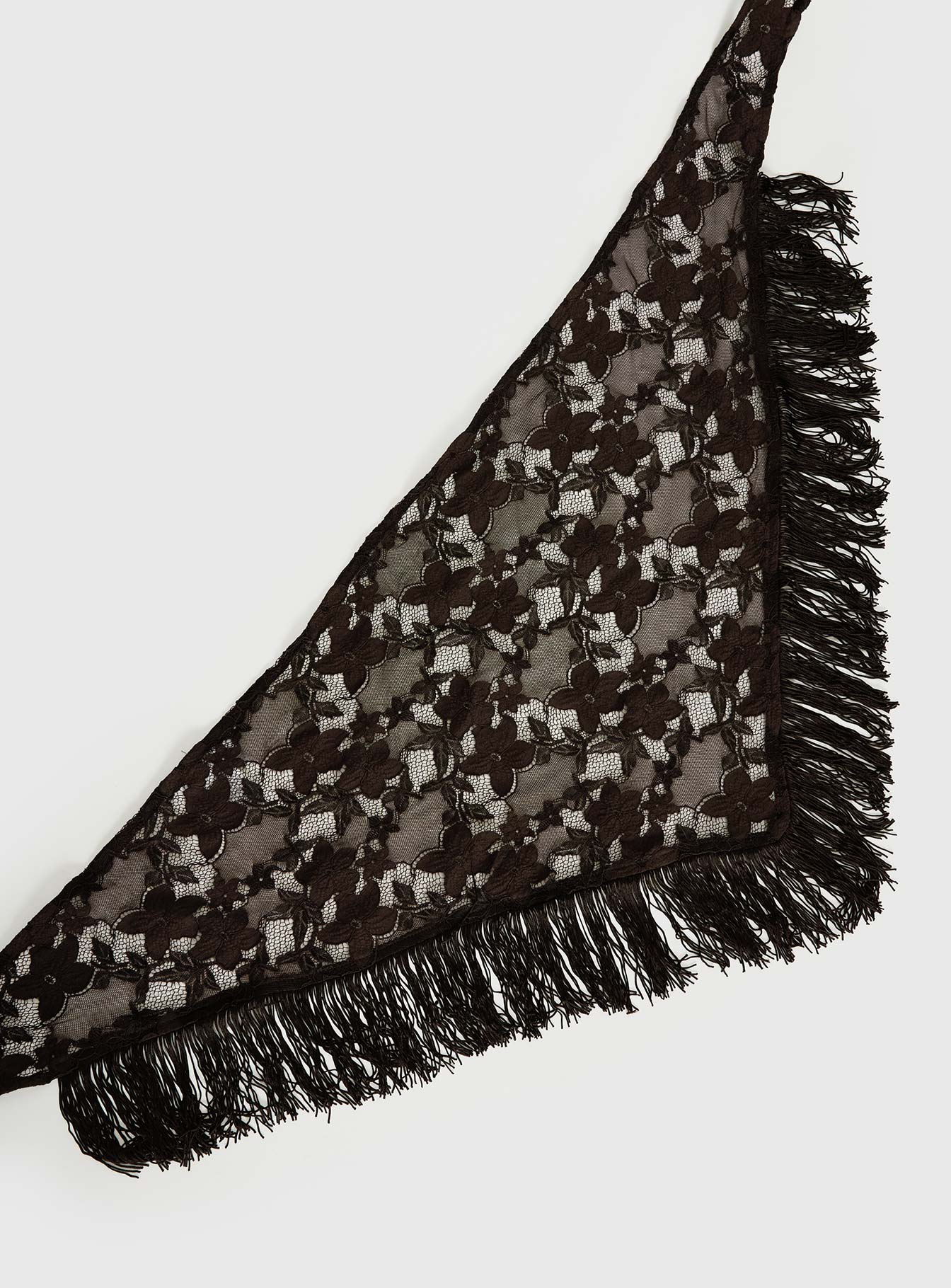 Elizebeth Tie Waist Tassel Belt Chocolate