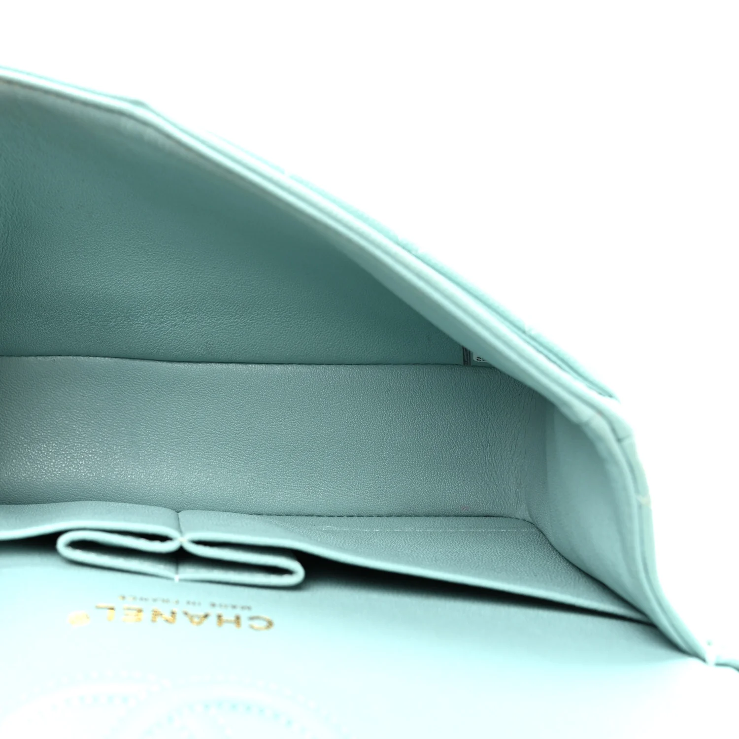 Caviar Quilted Small Double Flap Light Blue - Top Club
