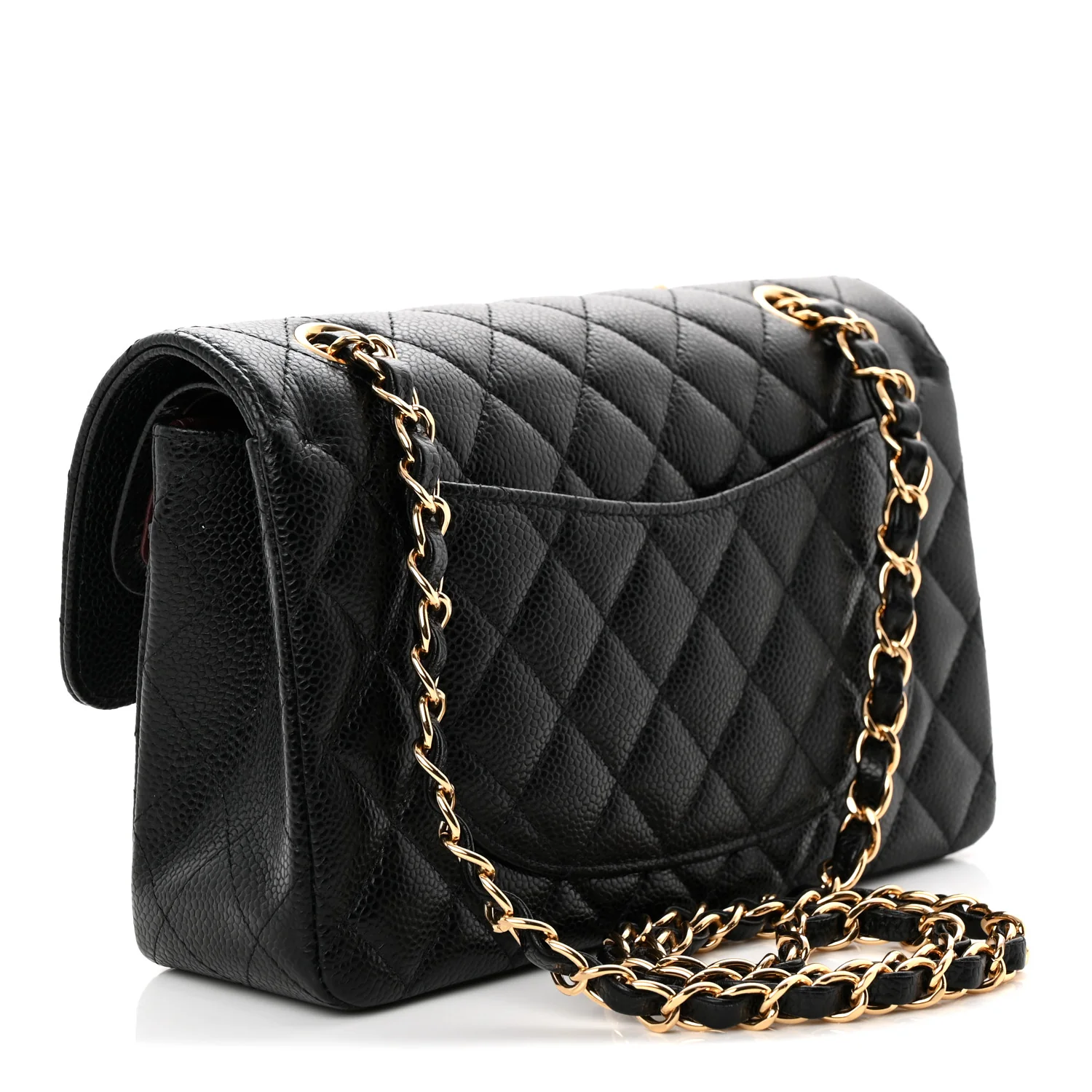Caviar Quilted Small Double Flap Black - Top Club