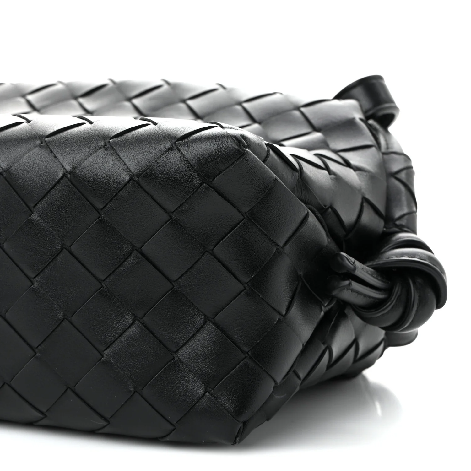 Calfskin Intrecciato Small Loop Top Handle Black - Top Club