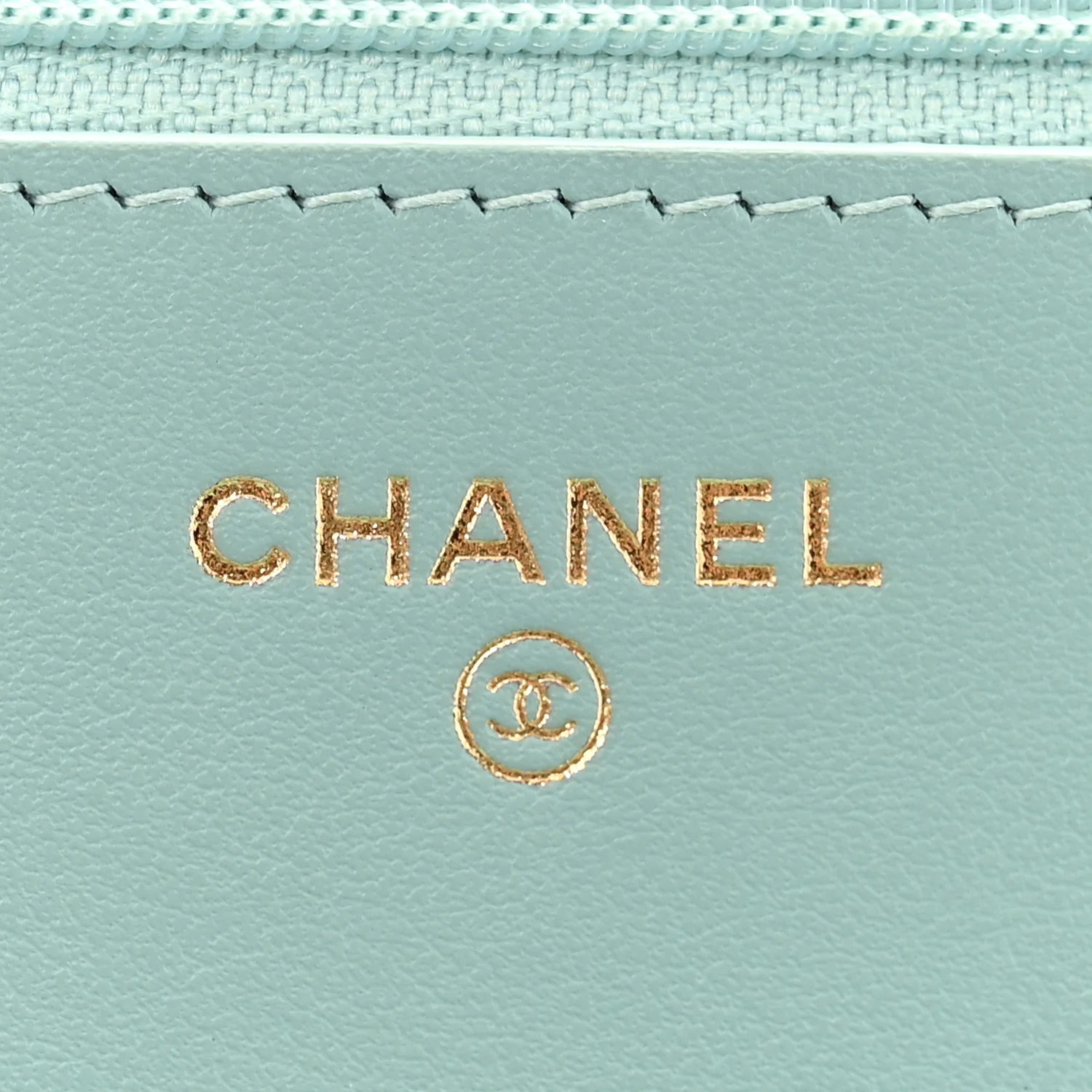 Caviar Quilted Boy Wallet On Chain WOC Light Blue - Top Club