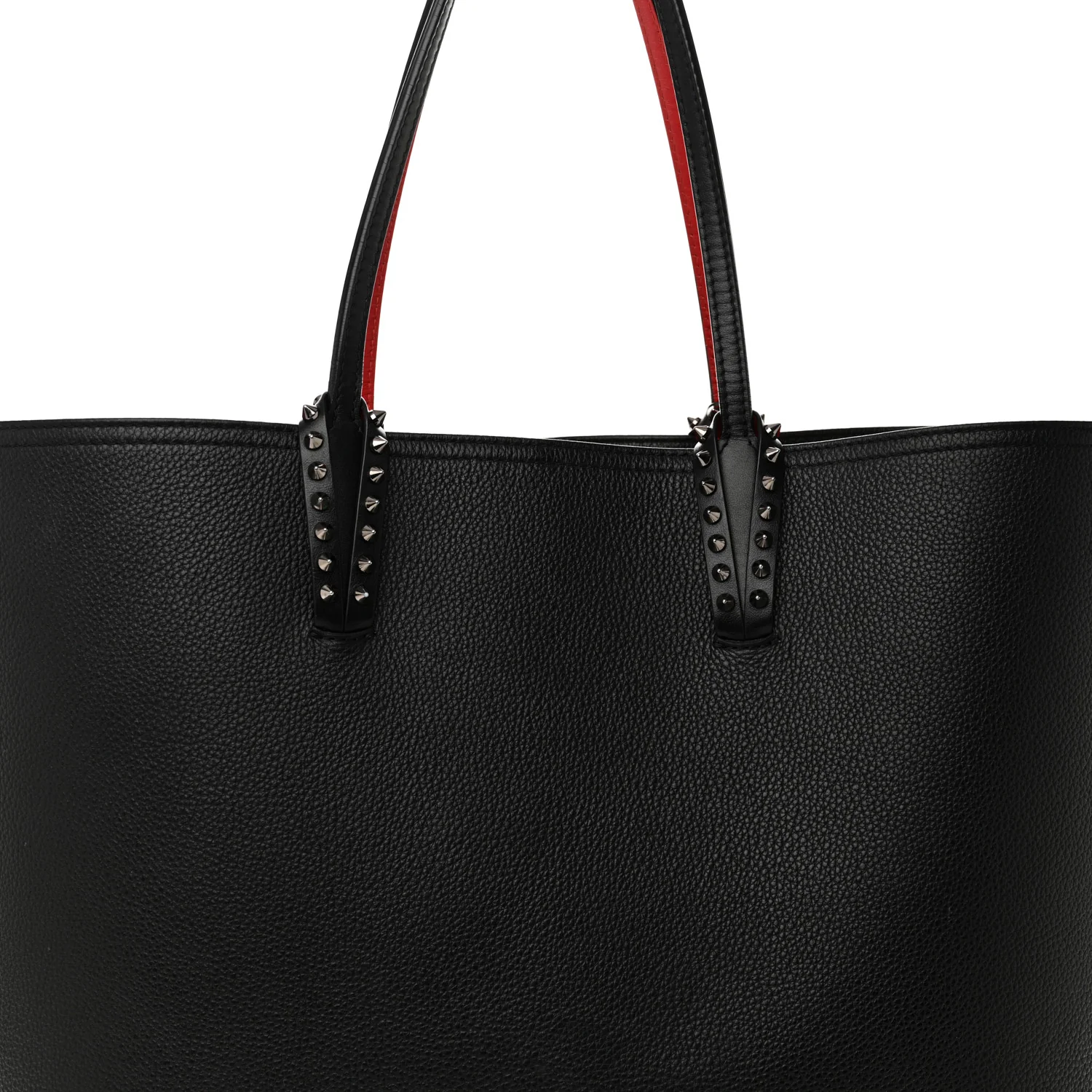 Calfskin Empire Spikes Large East West Cabata Tote Black - Top Club