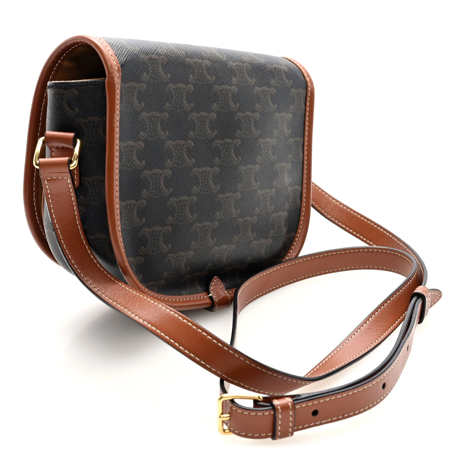 Triomphe Canvas Medium Folco Bag Tan - Top Club