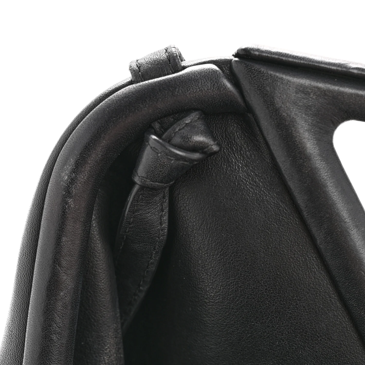 Calfskin Small The Point Triangle Bag Black - Top Club