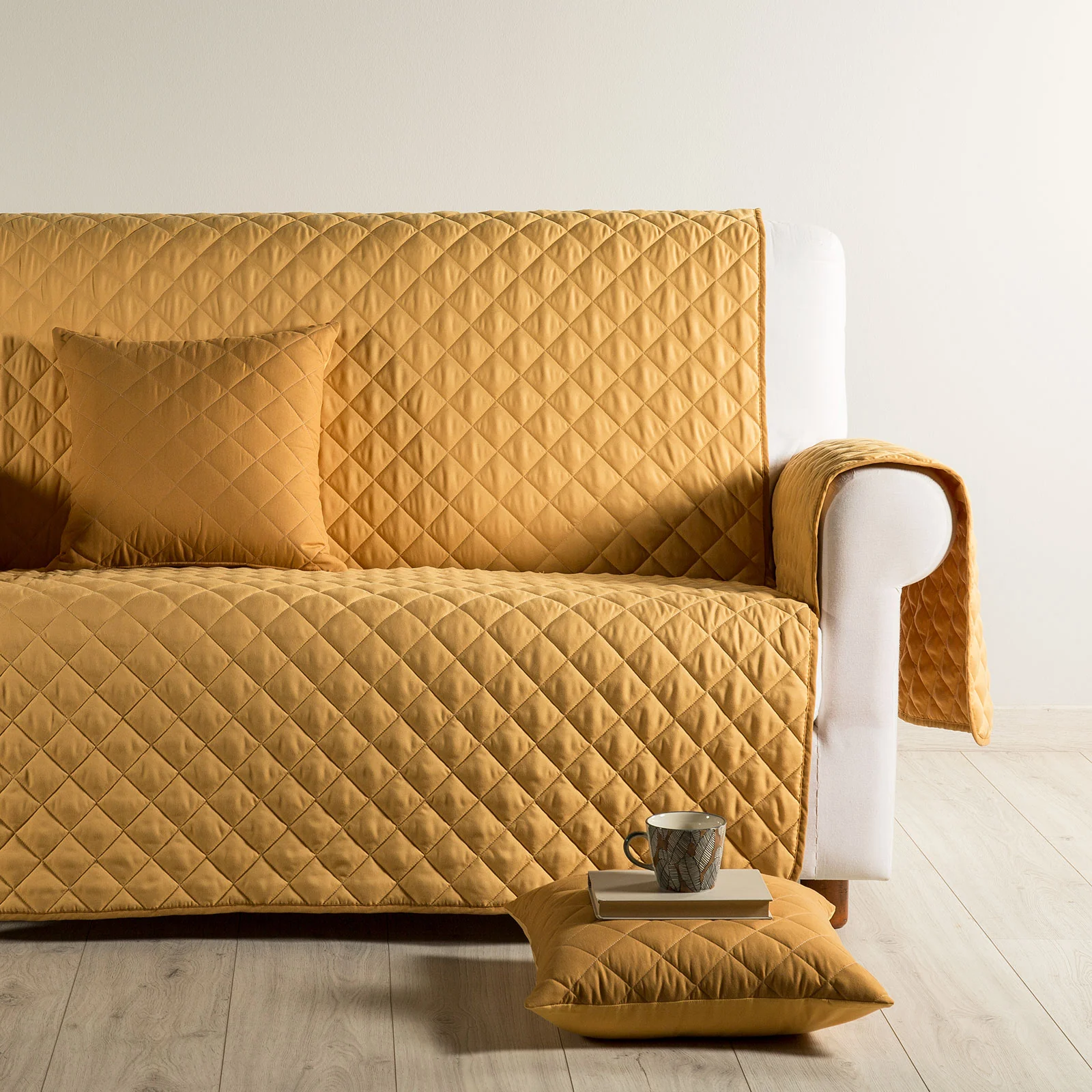 Coverdivano in Modern microfiber saved 2 seats gold Modern