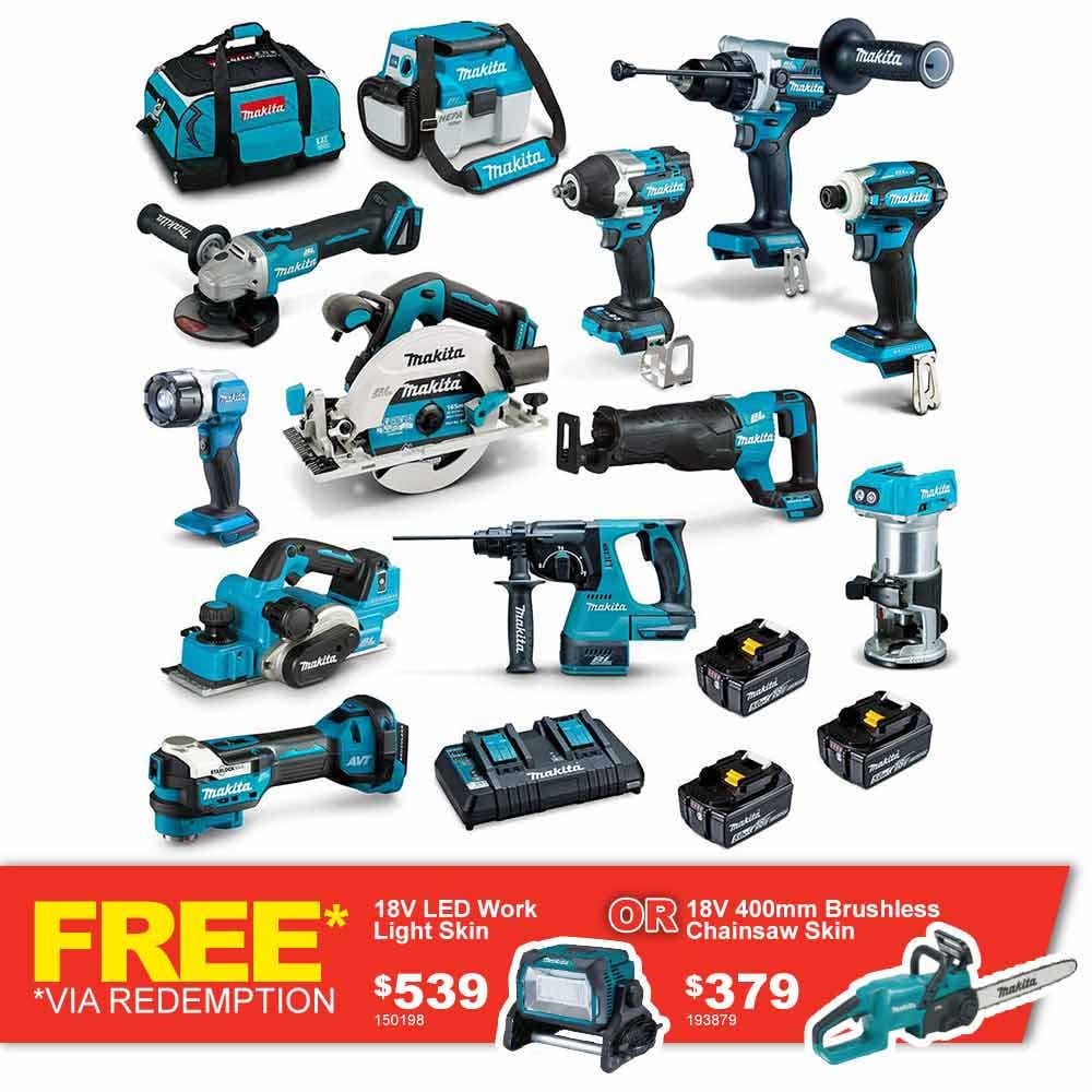 MAKITA 18V Brushless 12 pieces 3 x 5.0Ah Combo Kit DLX1202TX1