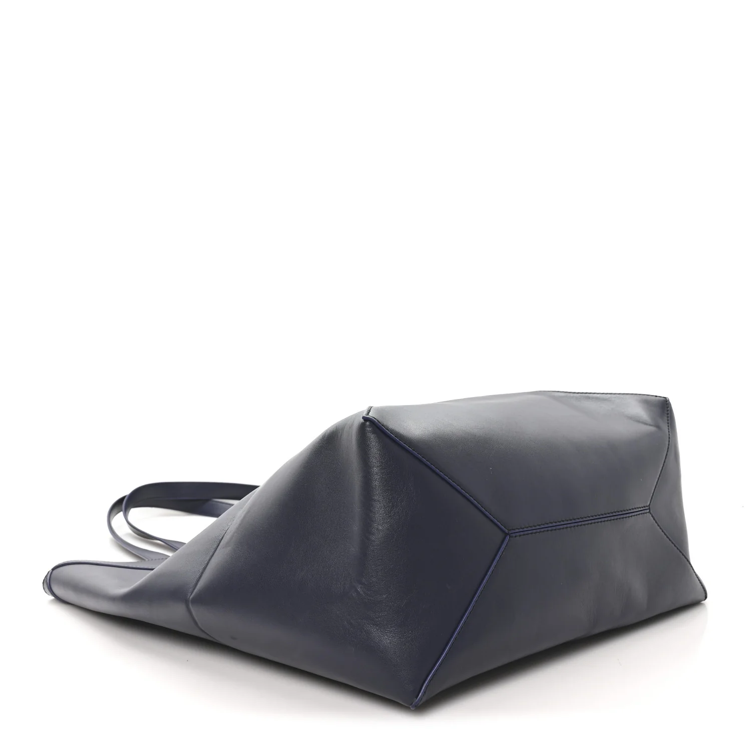 Shiny Calfskin Large Puzzle Fold Tote Abyss Blue - Top Club