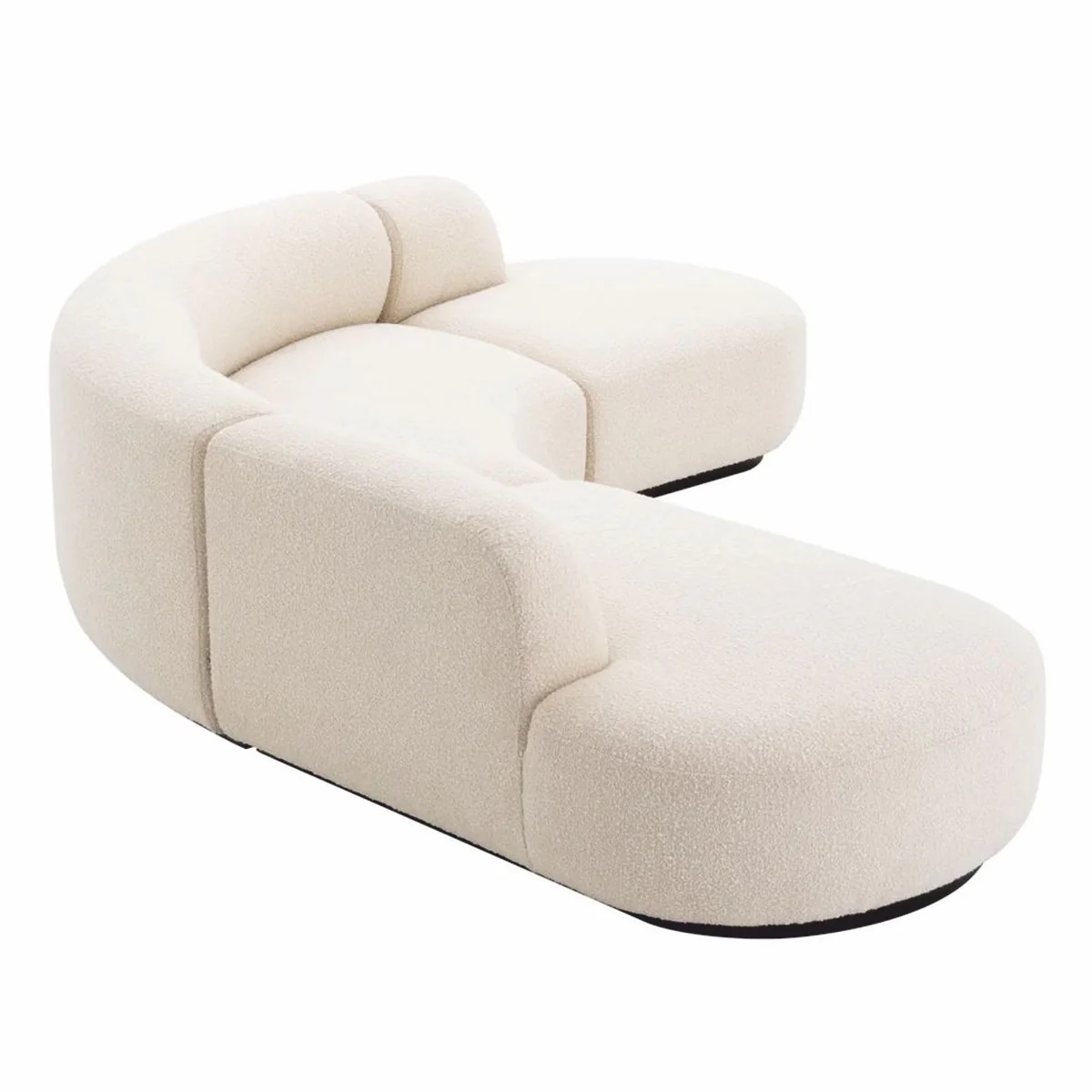 Luxury corner sofa cream / black 300 x 257 x H. 70 cm - living room & hotel furniture
