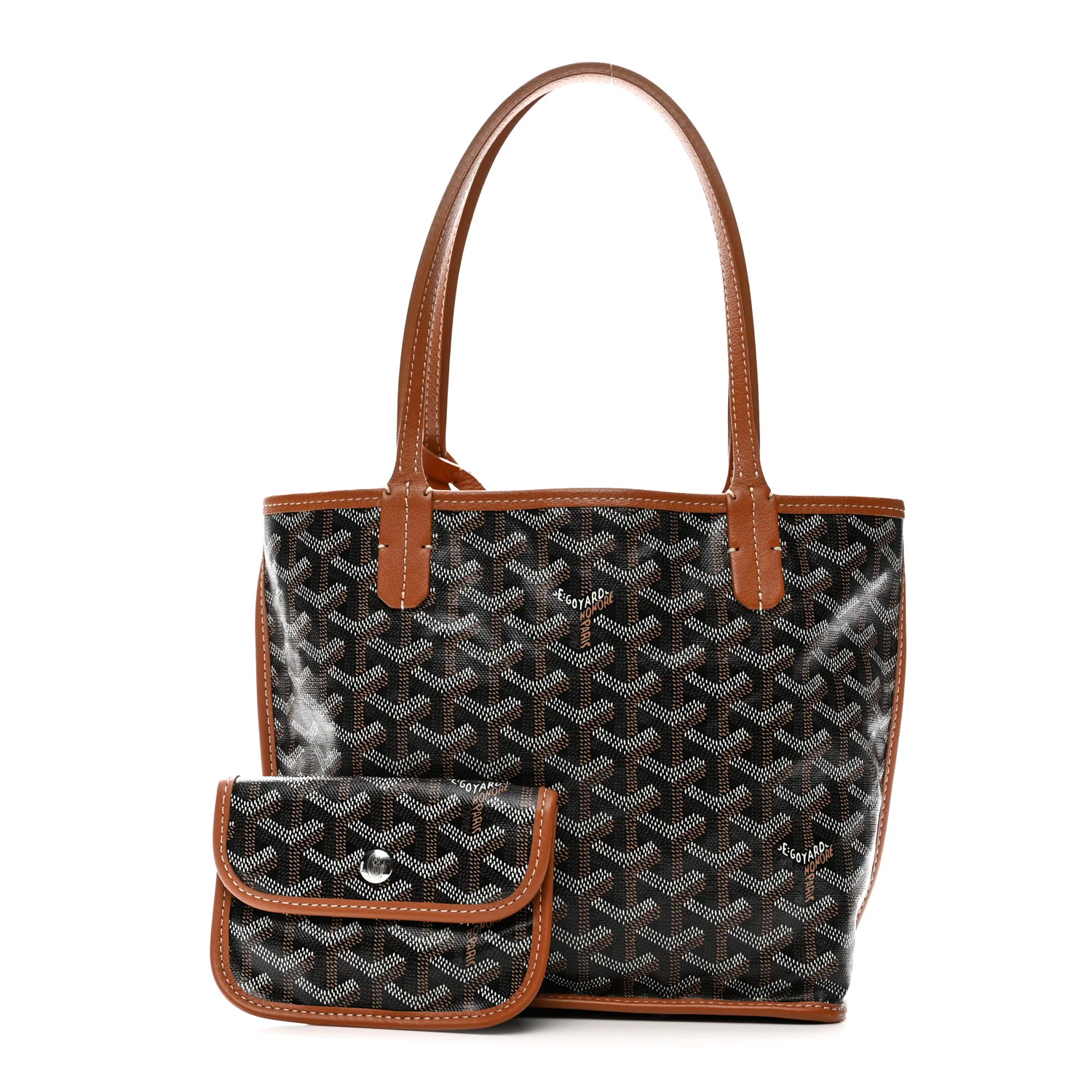 Goyardine Reversible Mini Anjou Black Gold - Top Club