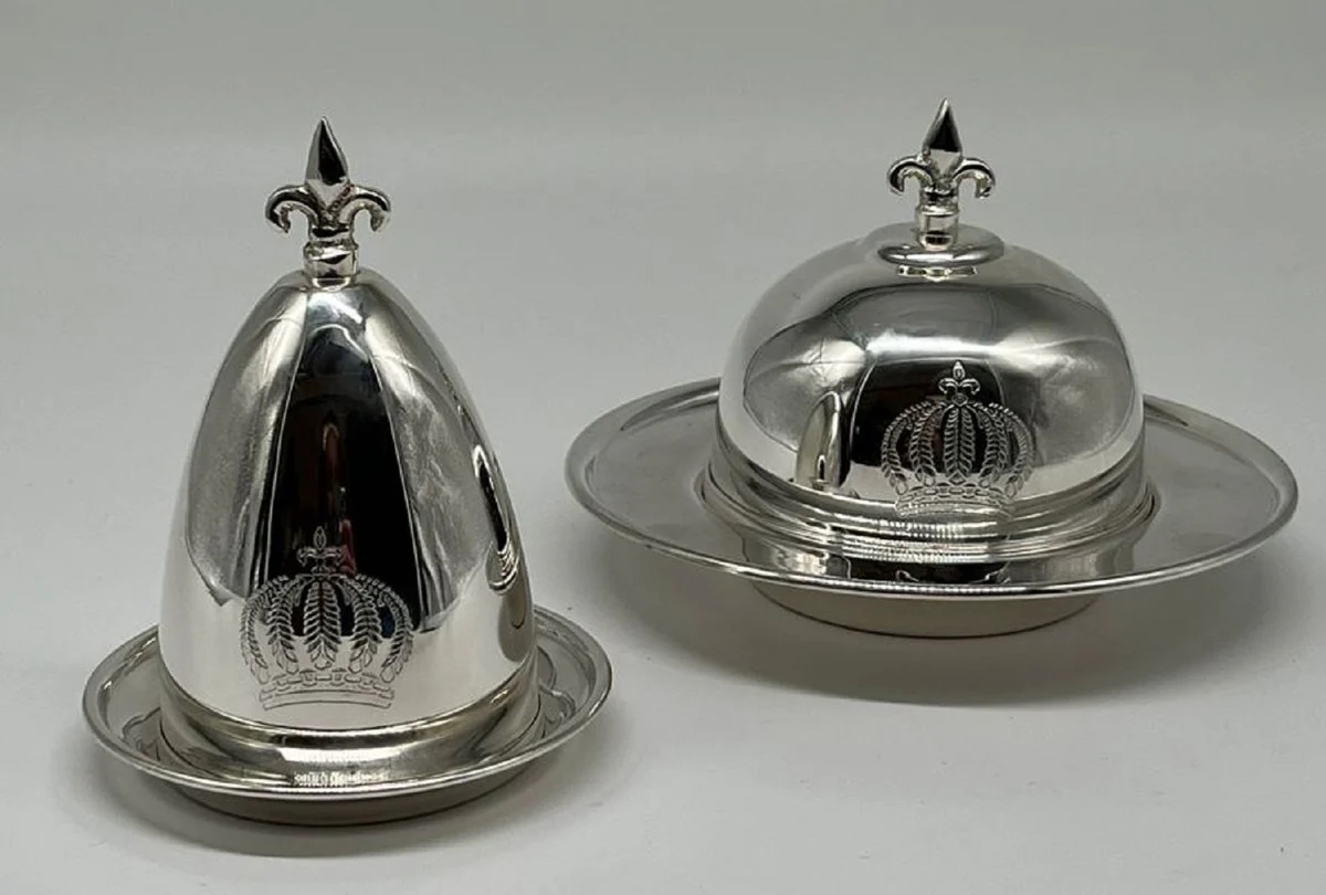 Pompöös by Luxus Baroque egg cup with lid silver - designed by Harald Glööckler