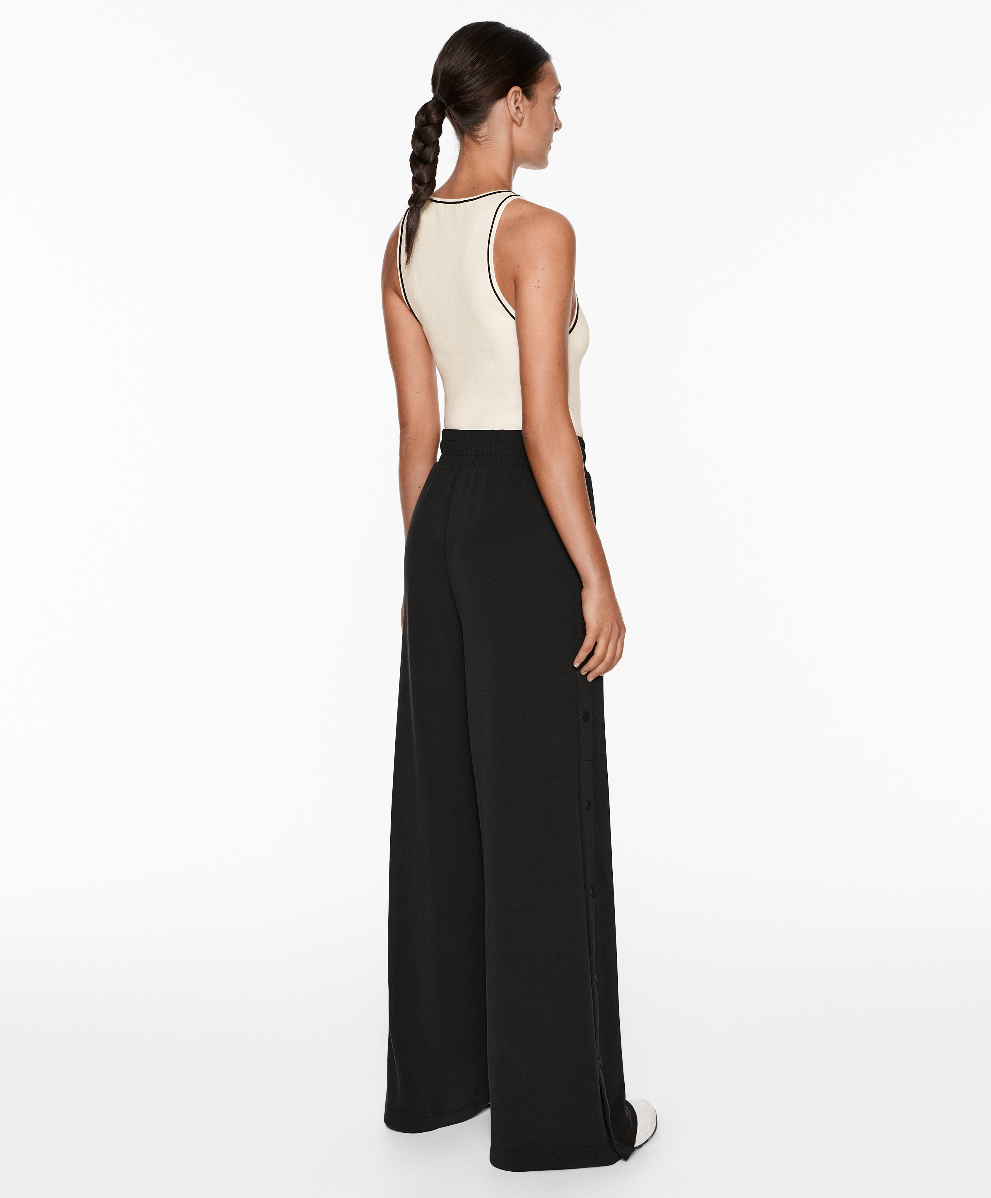 OYSHO Knit sleeveless top with contrast trim