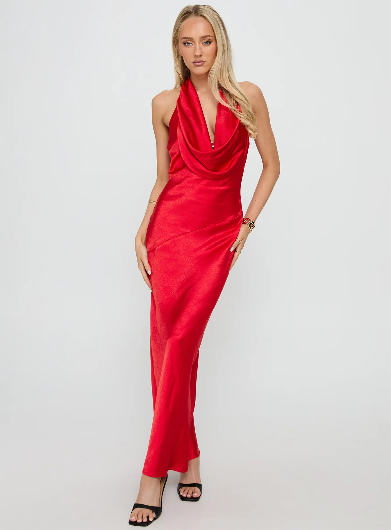 Big Deal Halter Maxi Dress Red