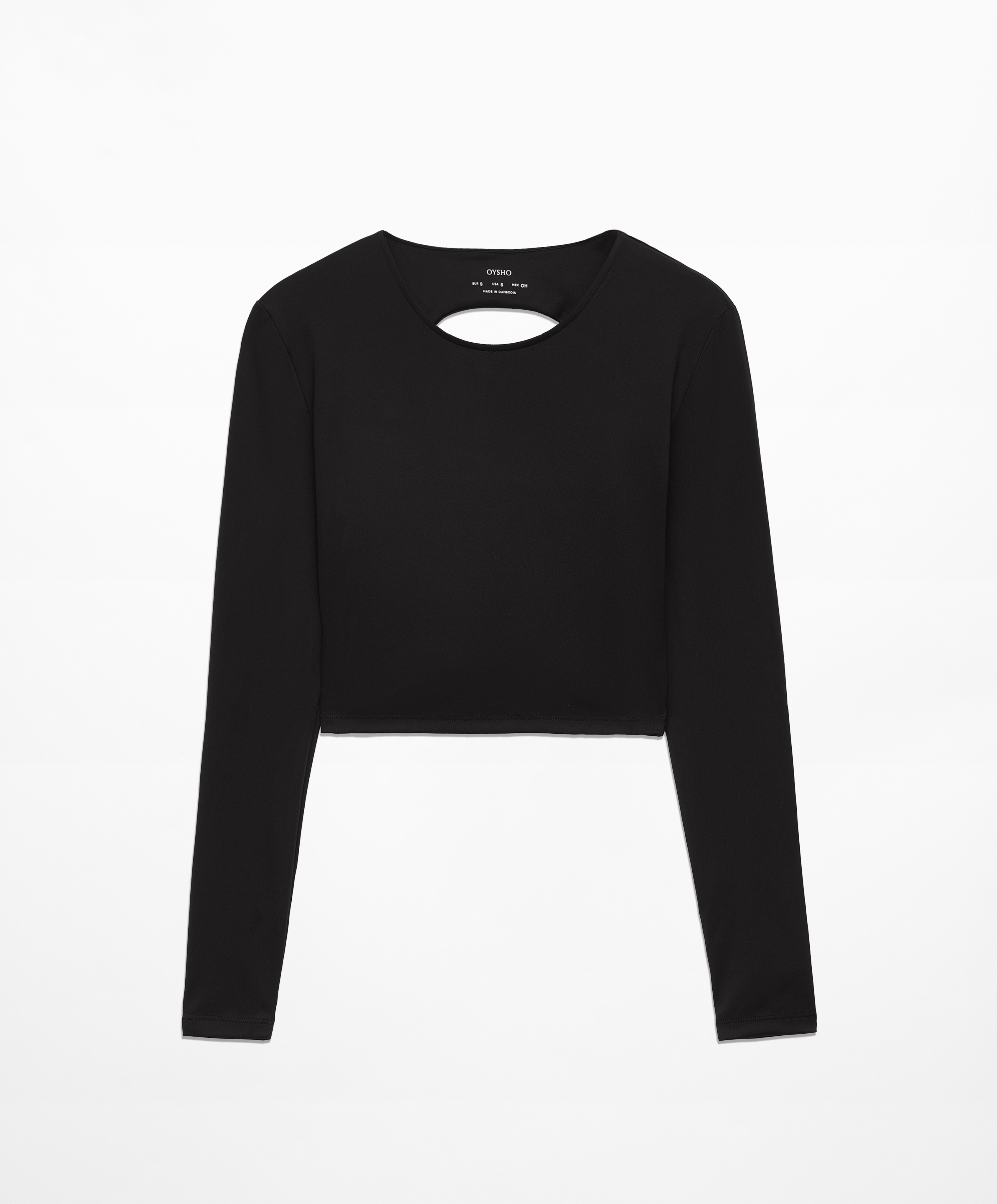 OYSHO Comfortlux long-sleeved T-shirt with open back