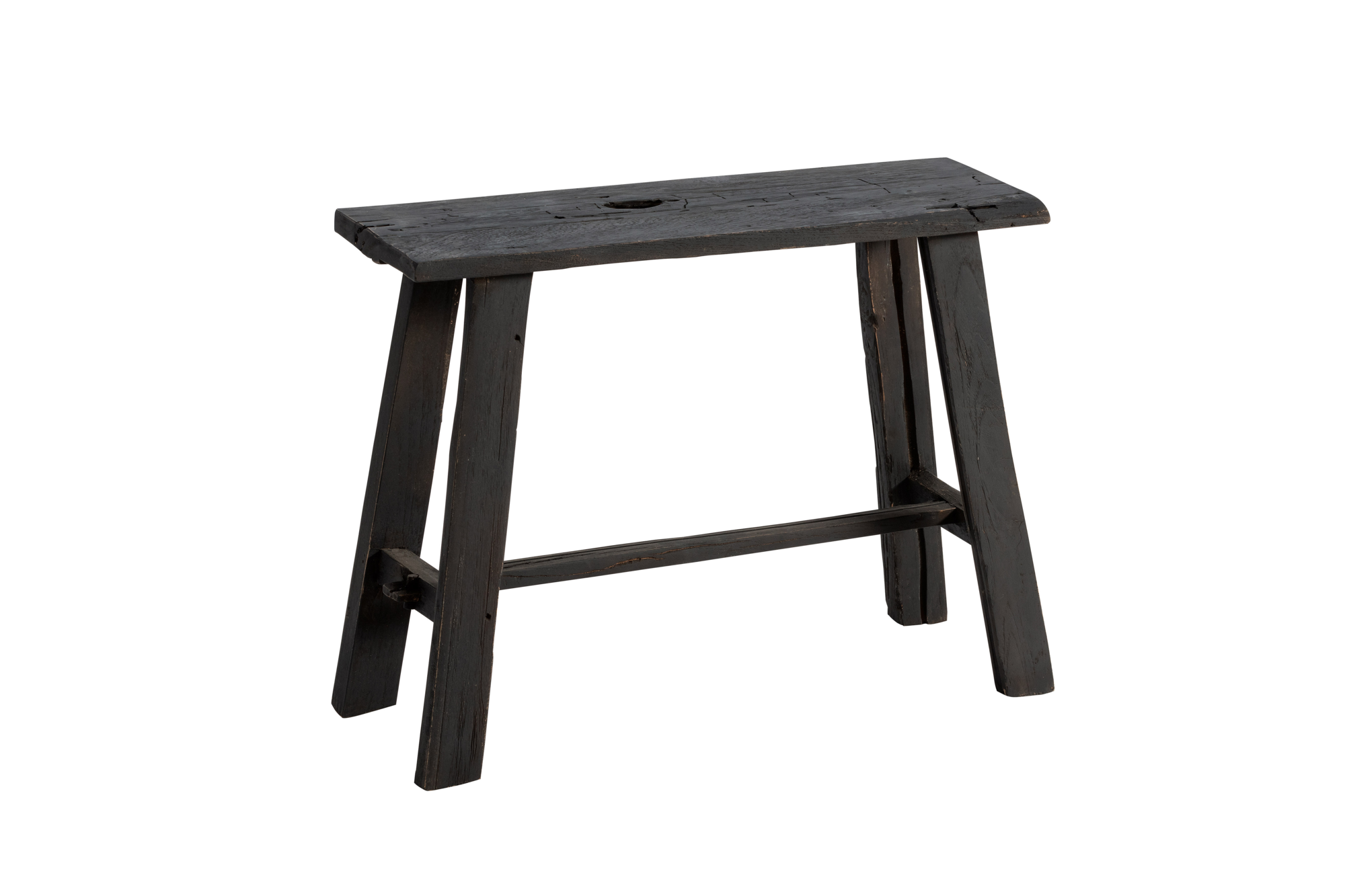 zit bankje oud teak zwart 60 cm