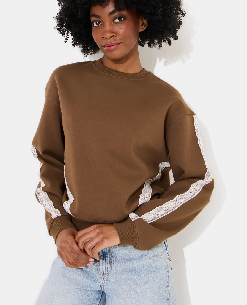 Pimkie Sweat col rond avec dentelle
