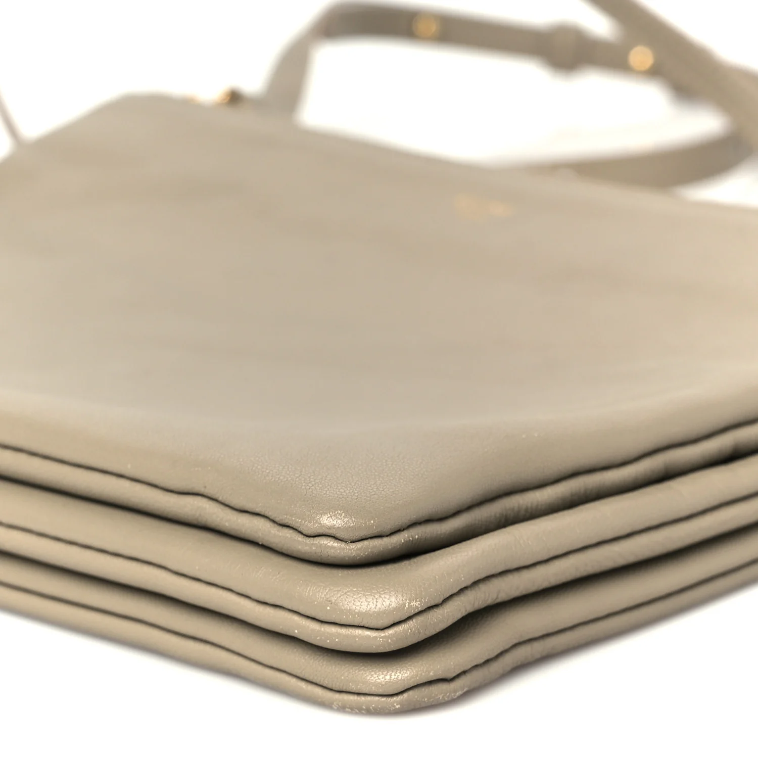 Lambskin Large Trio Crossbody Bag Beige - Top Club