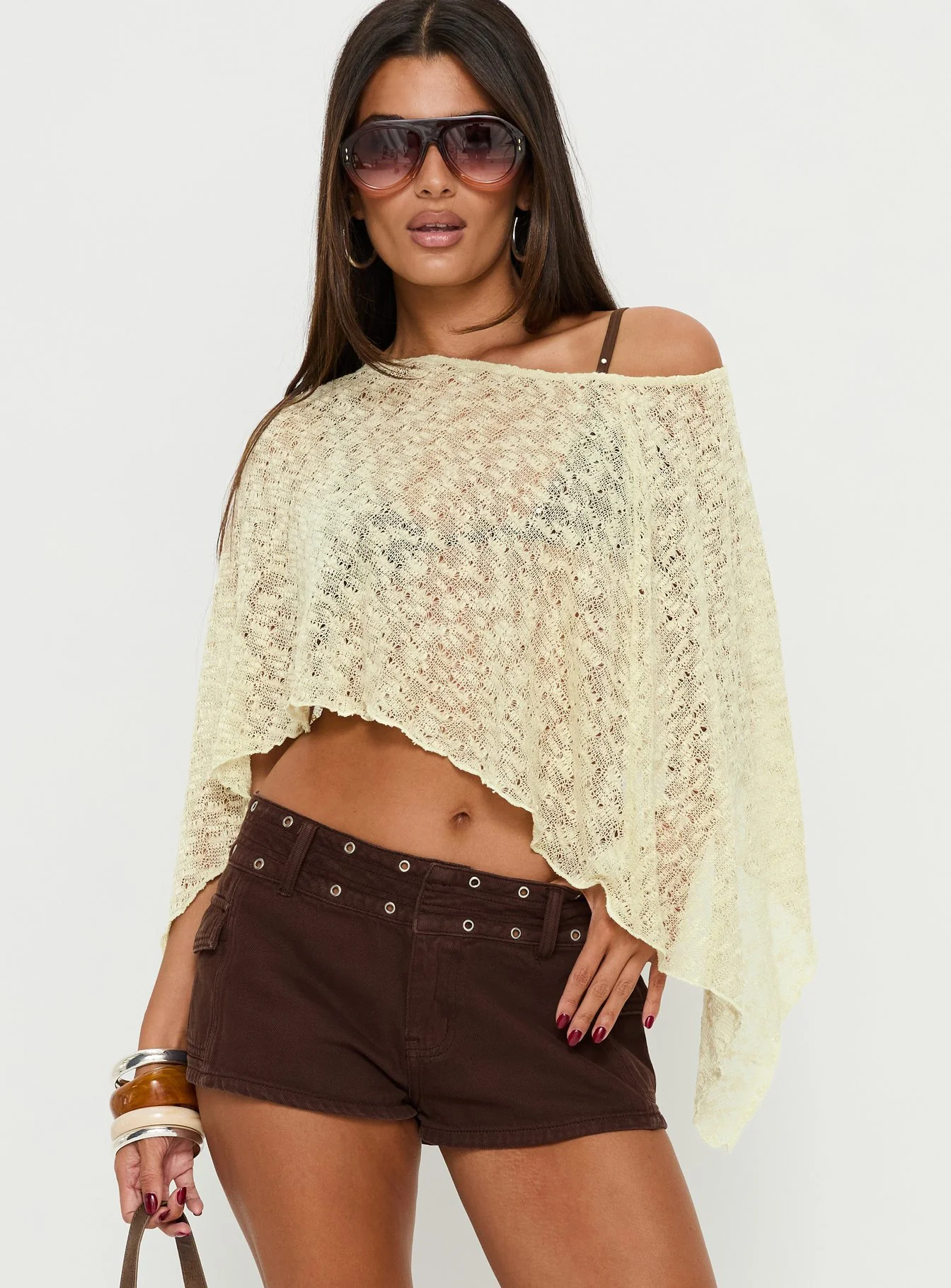 Nelida Sheer Poncho Green