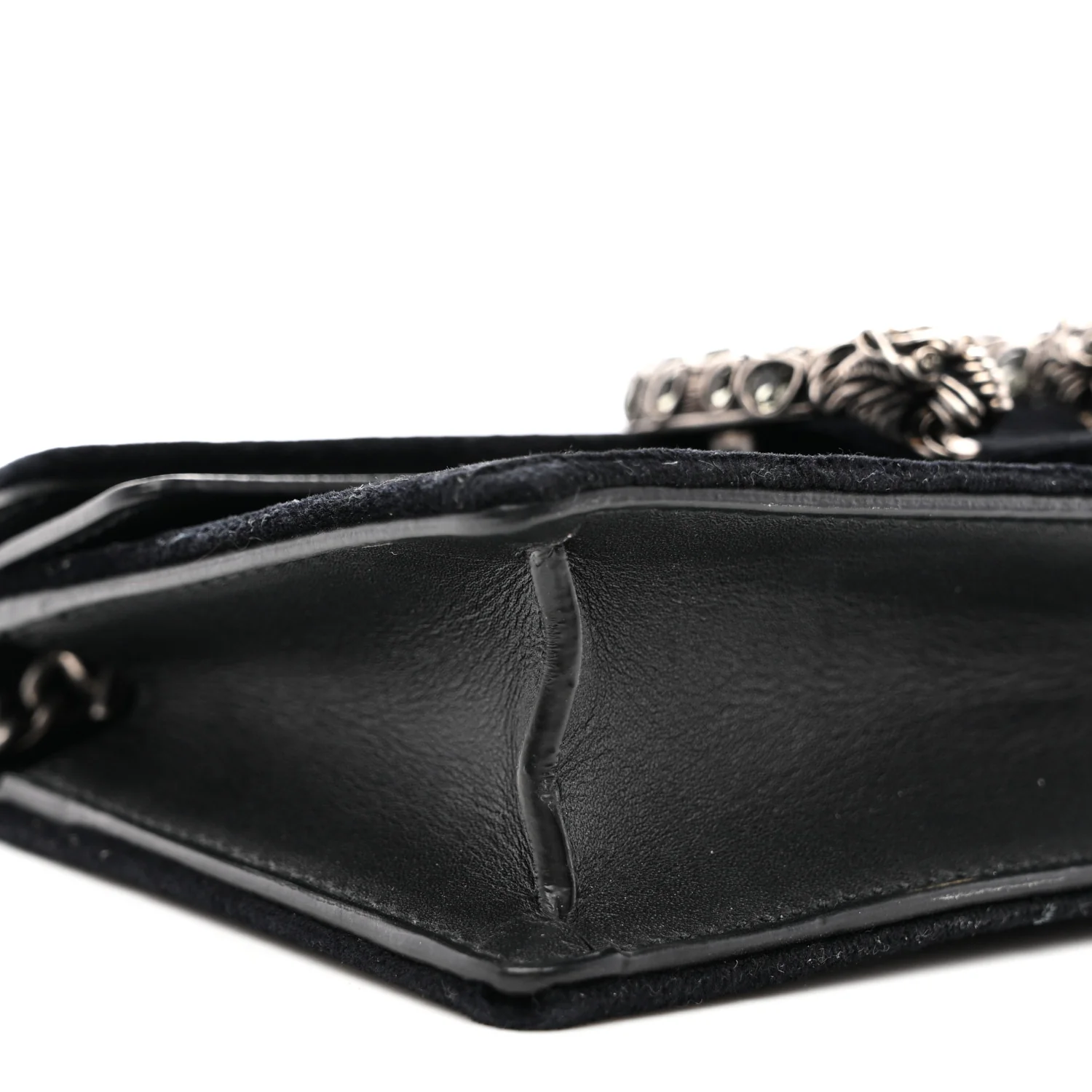 Suede Super Mini Dionysus Shoulder Bag Black - Top Club