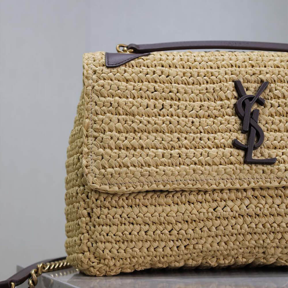 SAINT LAURENT NIKI CHAIN MEDIUM IN RAFFIA(HIGH-END GRADE) - Top Club