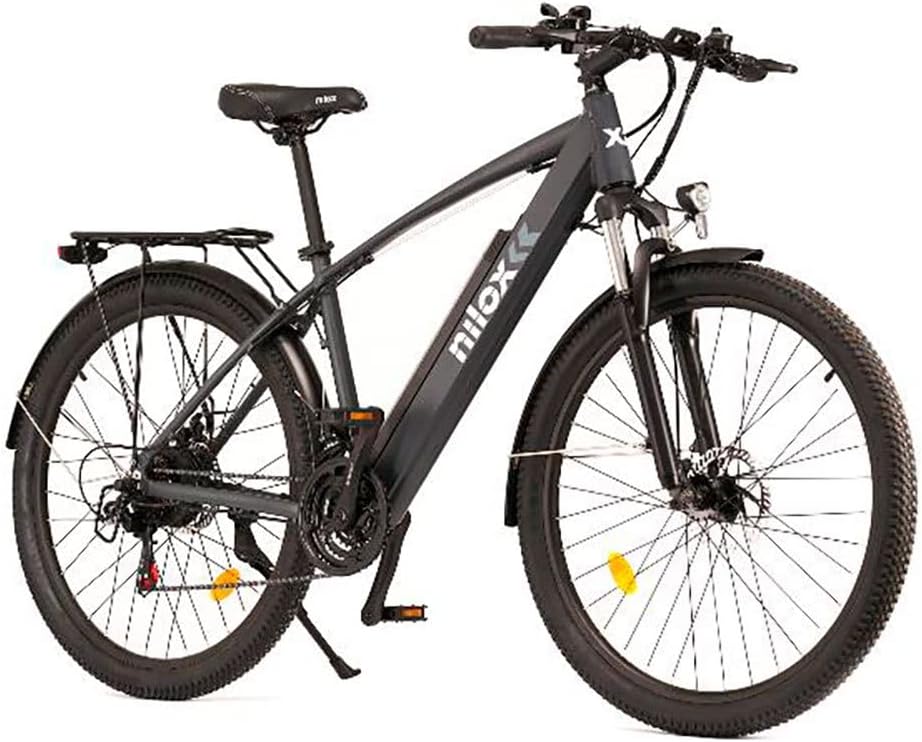 Nilox, E-Bike X7 Plus, Trekking Bike con Pedalata Assistita, 80 km di Autonomia, Fino a 25 km/h, Motore 36 V 250 W, Batteria al Litio da 36 V- 13 Ah, Copertoni Semi Tassellati 27.5